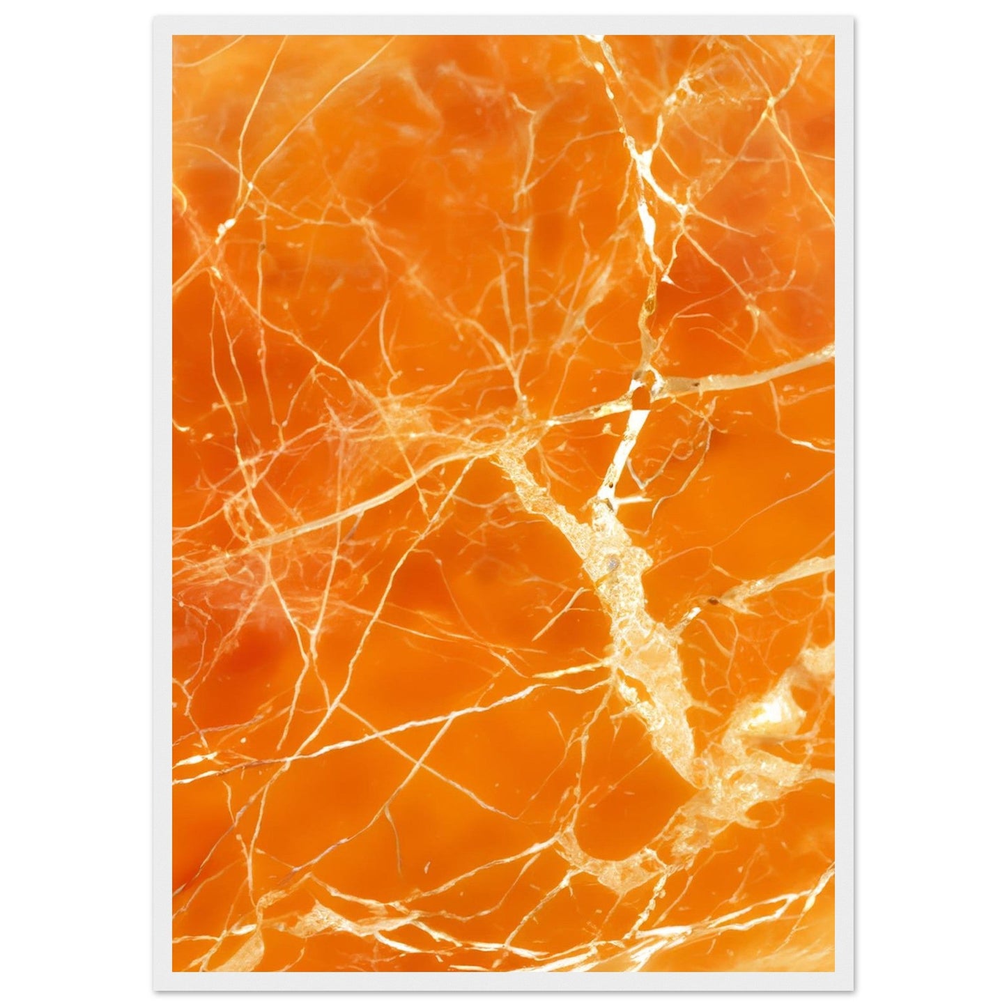 Marble 'Orange' - Premium Matte Paper Wooden Framed Poster