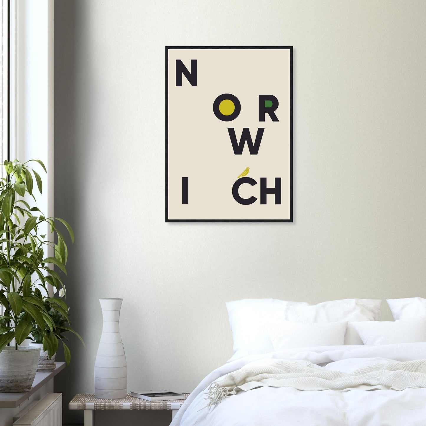 Cities/ Places 'Norwich' - Premium Matte Paper Wooden Framed Poster