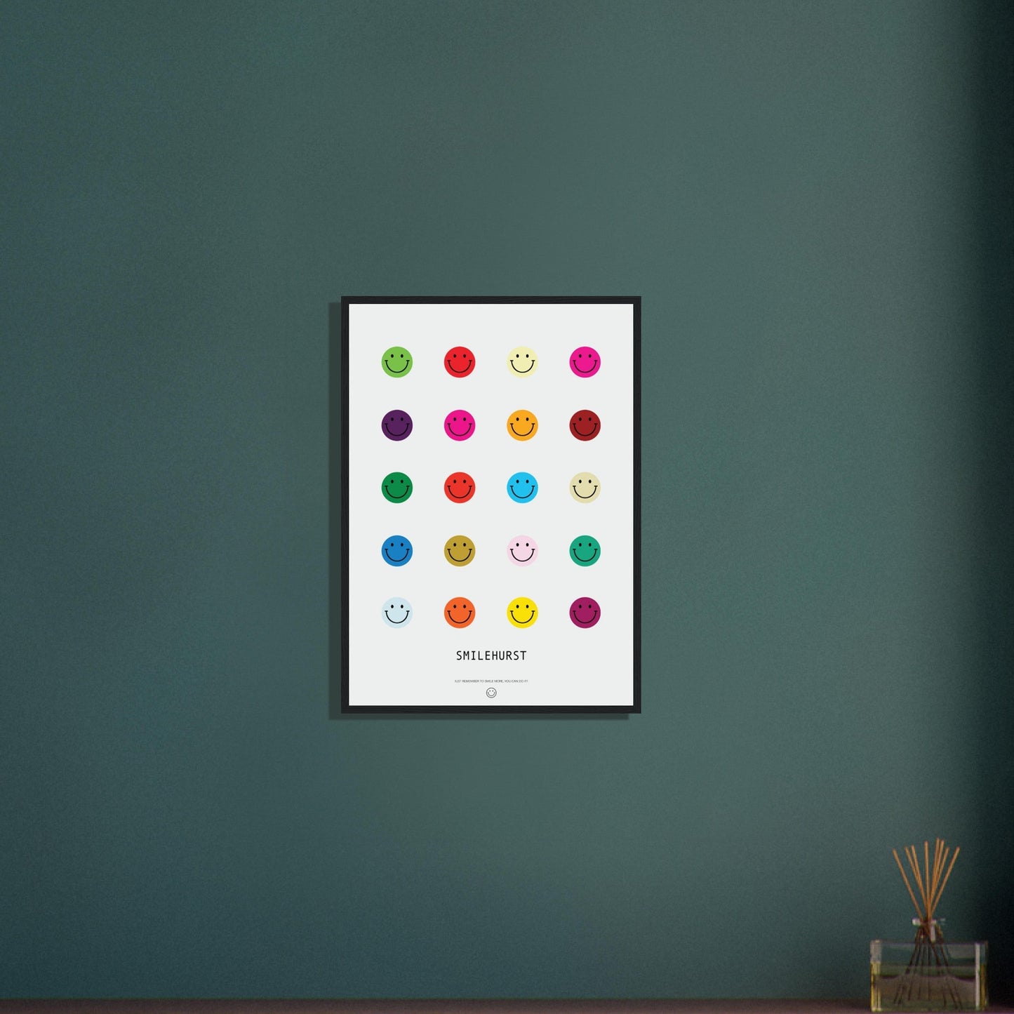 Colours 'Smilehirst' - Premium Matte Paper Wooden Framed Poster