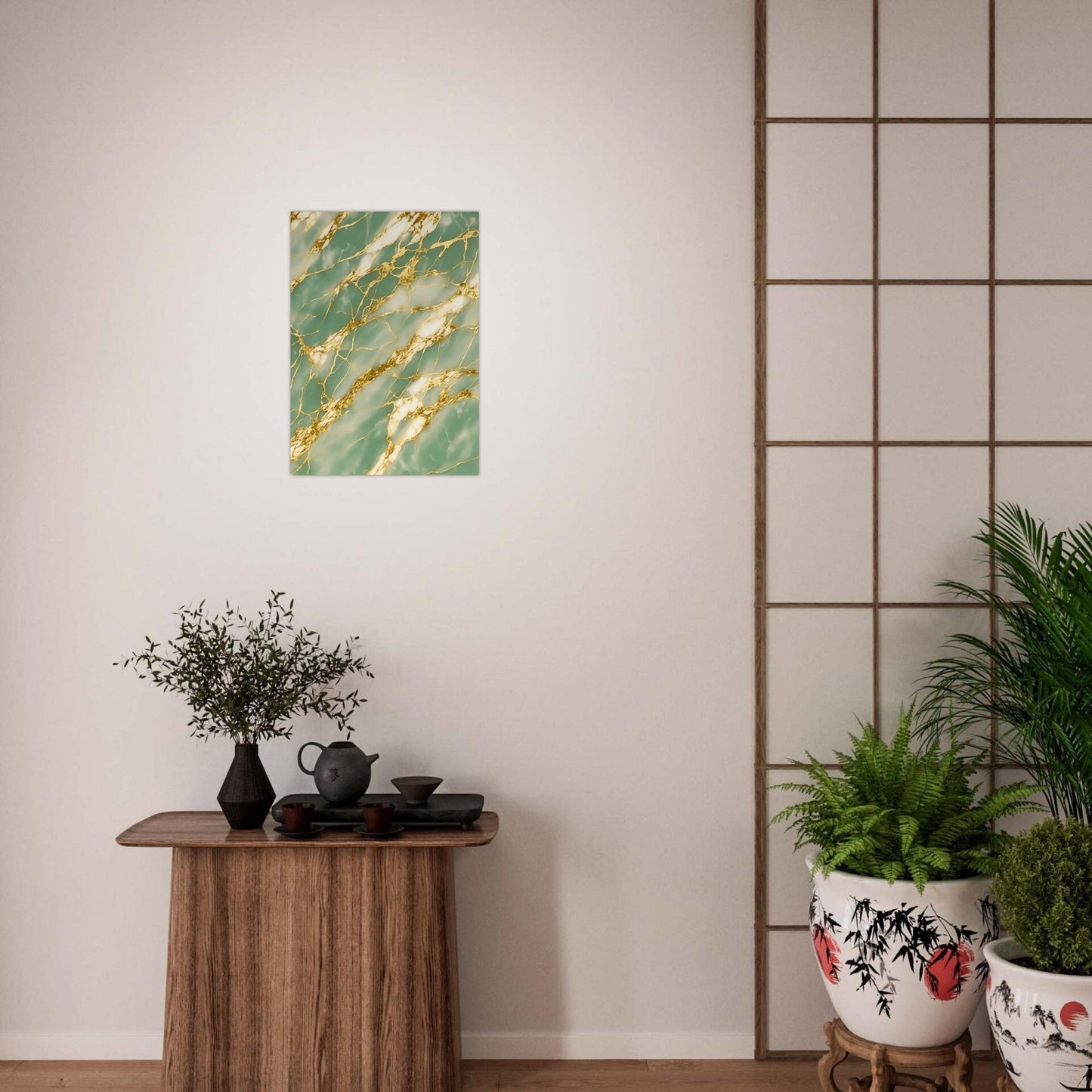 Marble 'Green & Gold' III - Premium Matte Paper Poster