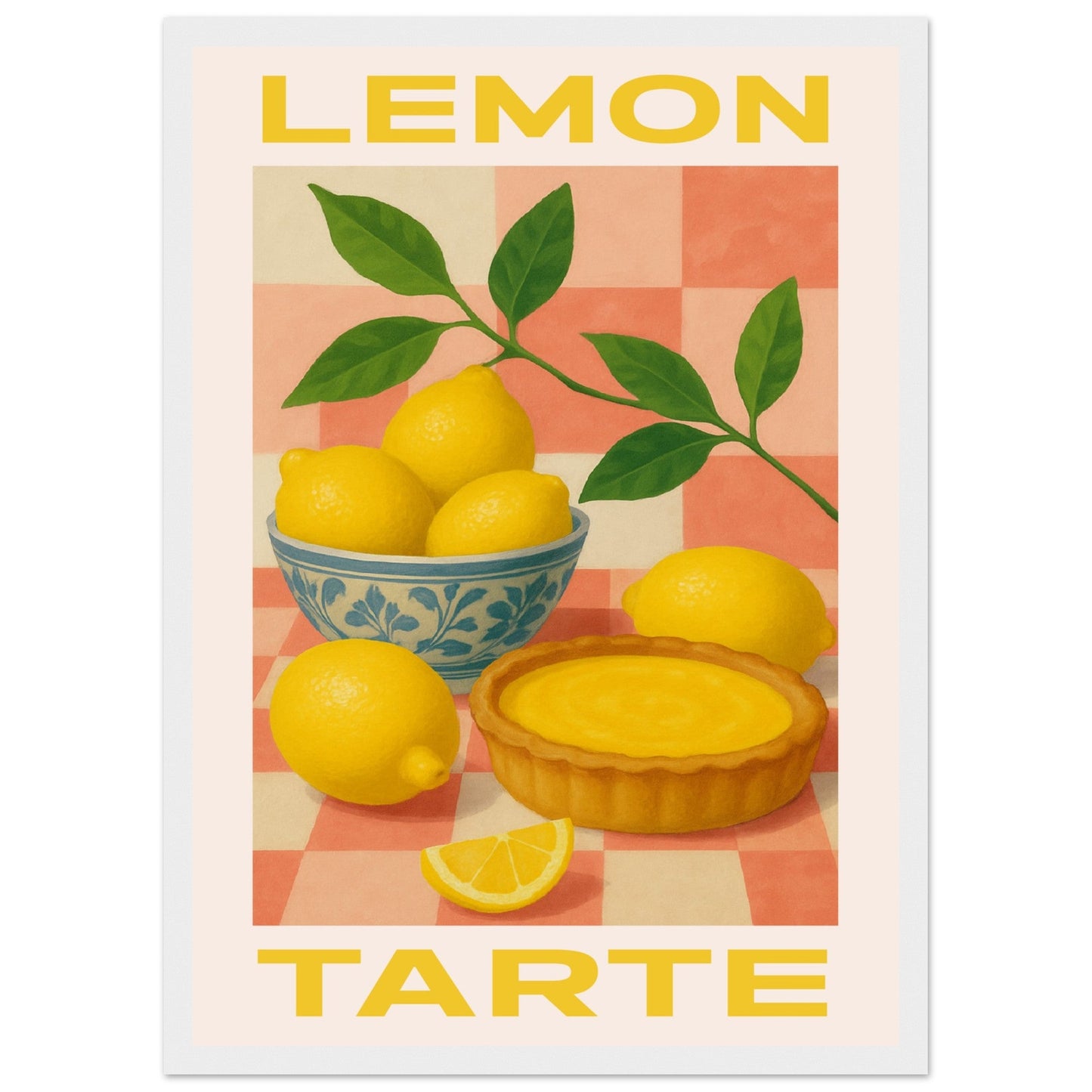 Fruity 'Lemon Tarte' - Premium Matte Paper Wooden Framed Poster