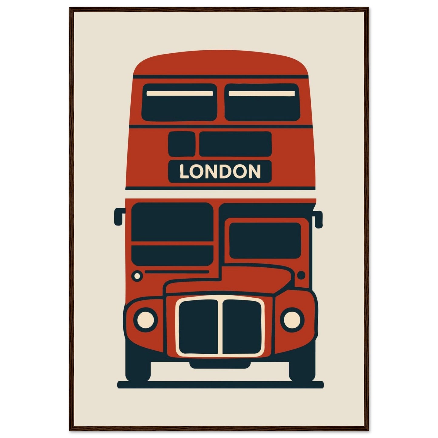 Cities/ Places 'Bus' - Premium Matte Paper Wooden Framed Poster