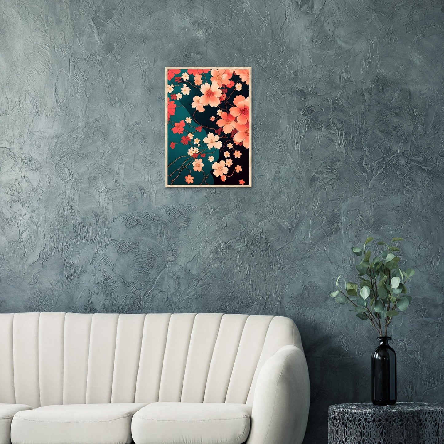 Flowers 'Japanese Garden' - Premium Matte Paper Wooden Framed Poster