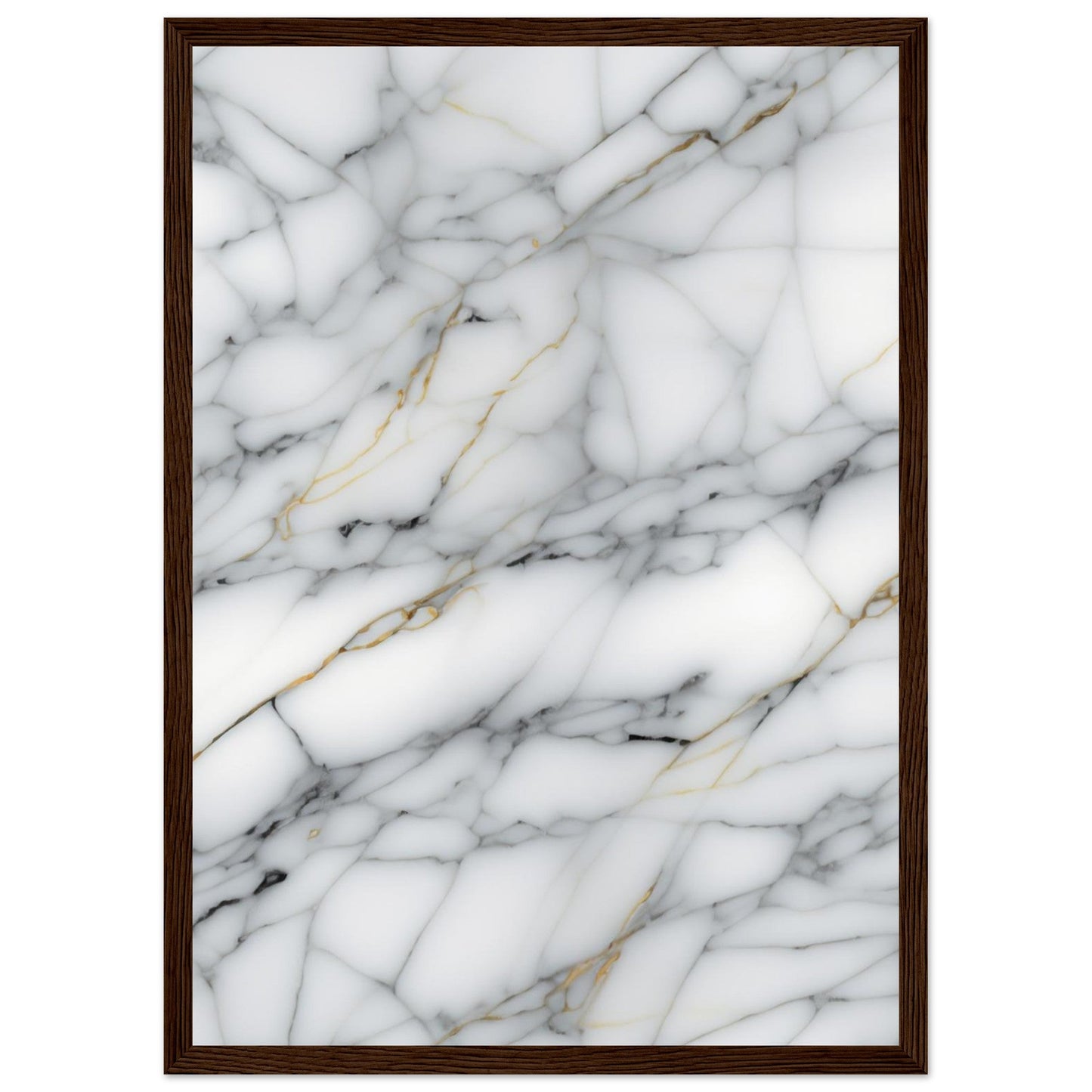 Marble 'Grey' - Premium Matte Paper Wooden Framed Poster