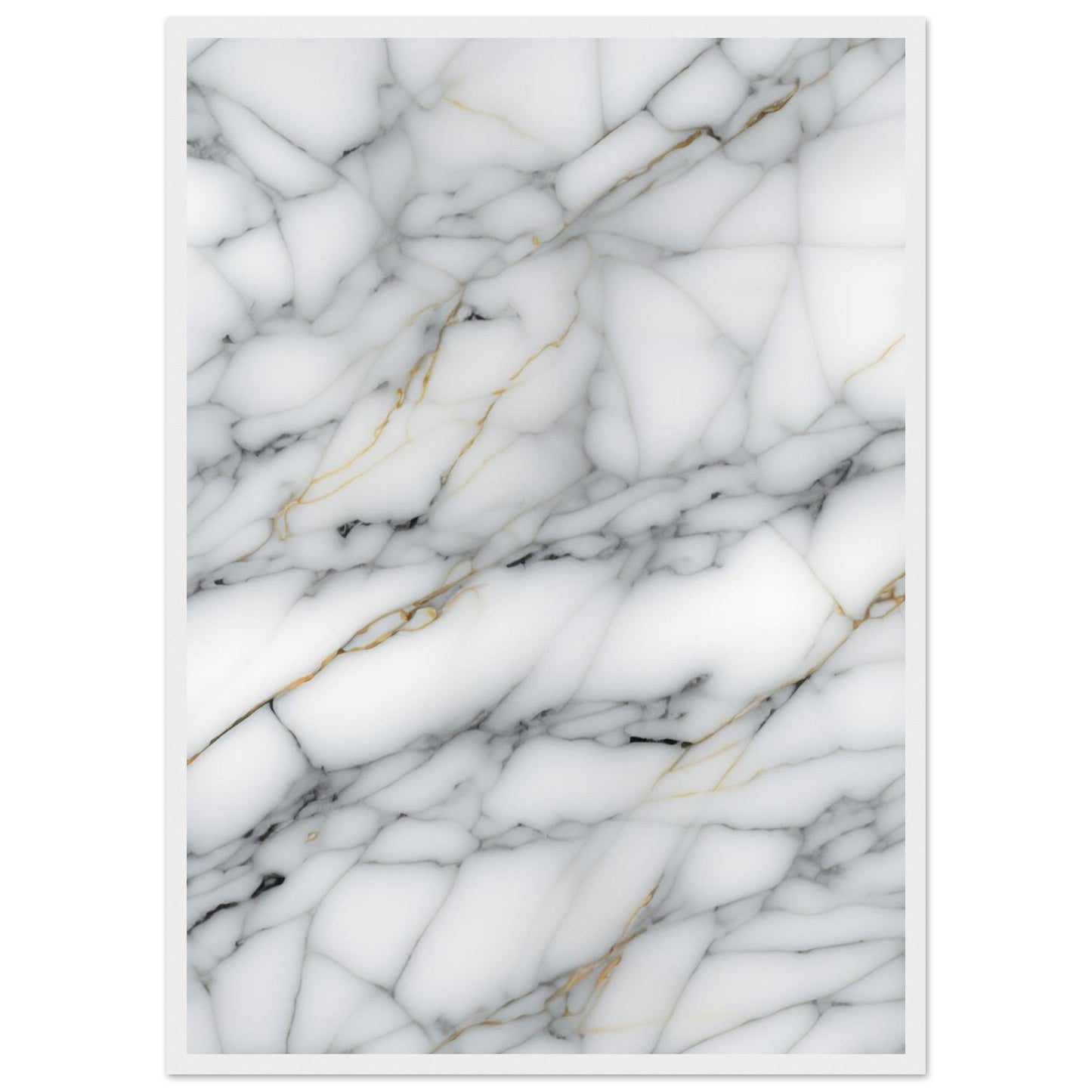 Marble 'Grey' - Premium Matte Paper Wooden Framed Poster