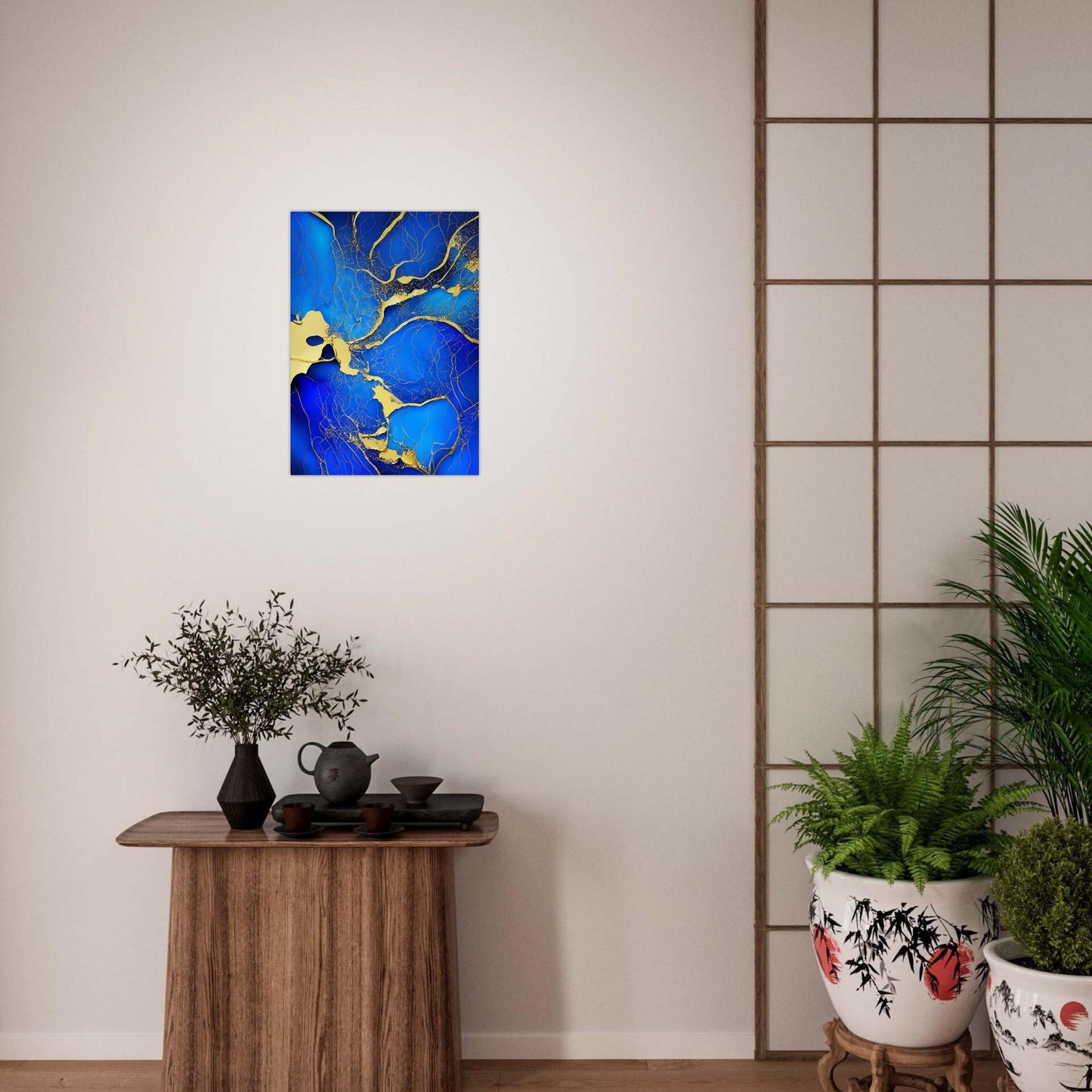 Marble 'Blue & Gold' II - Premium Matte Paper Poster