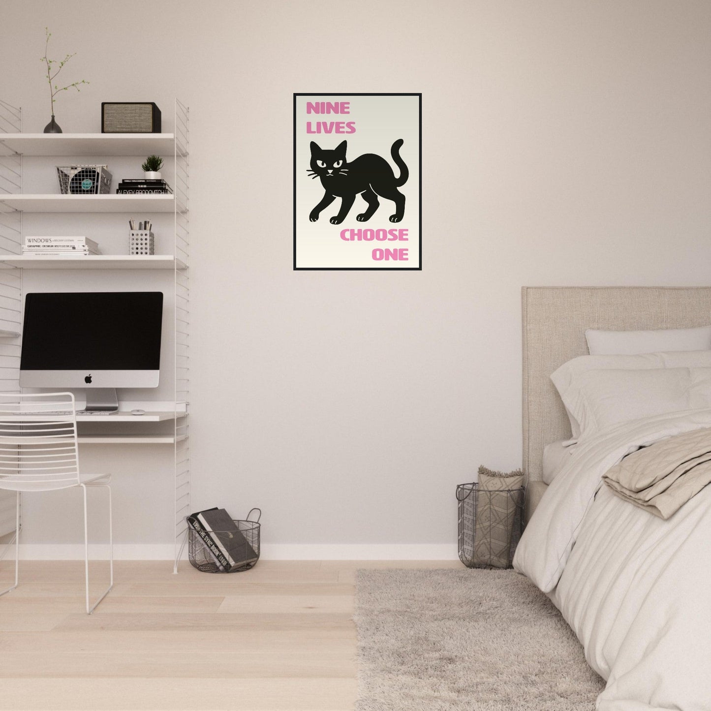 Animals 'Nine Lives' - Premium Matte Paper Wooden Framed Poster