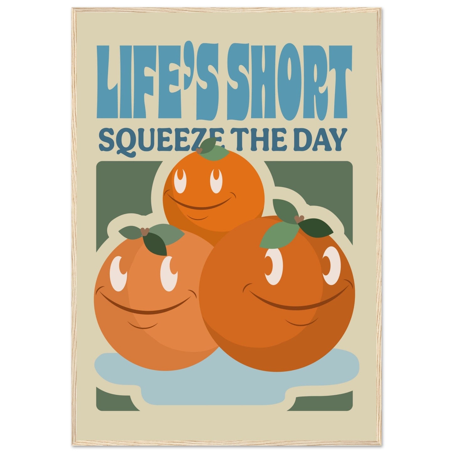 Fruity 'Squeeze The Day' - Premium Matte Paper Wooden Framed Poster