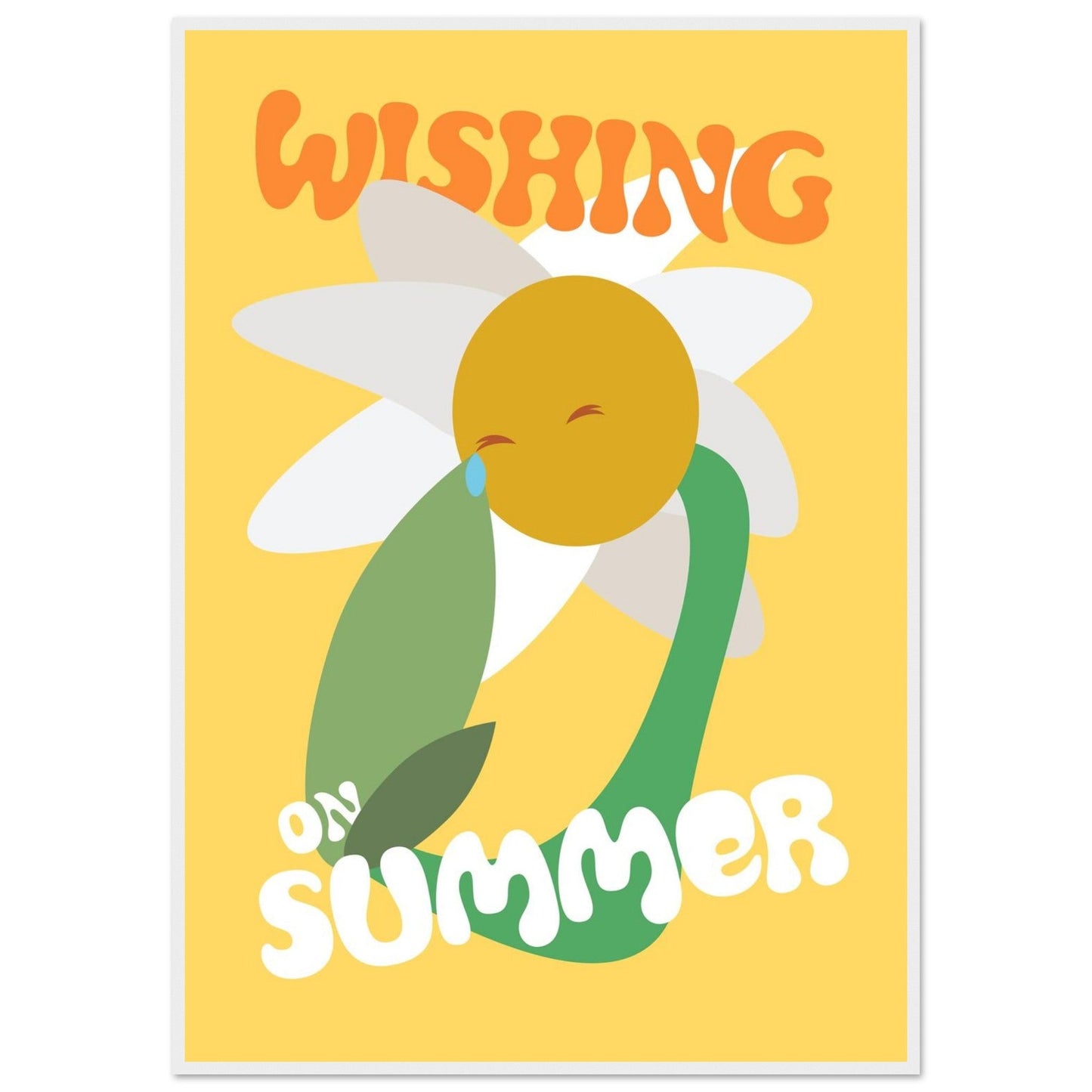 Flowers 'Wishing on Summer' - Premium Matte Paper Wooden Framed Poster