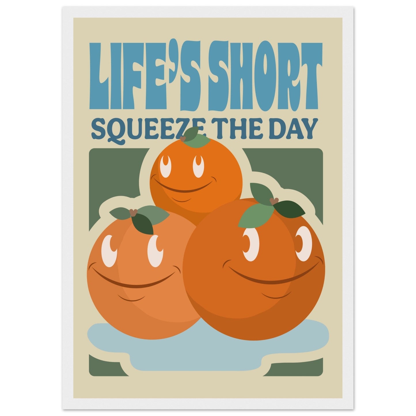Fruity 'Squeeze The Day' - Premium Matte Paper Wooden Framed Poster