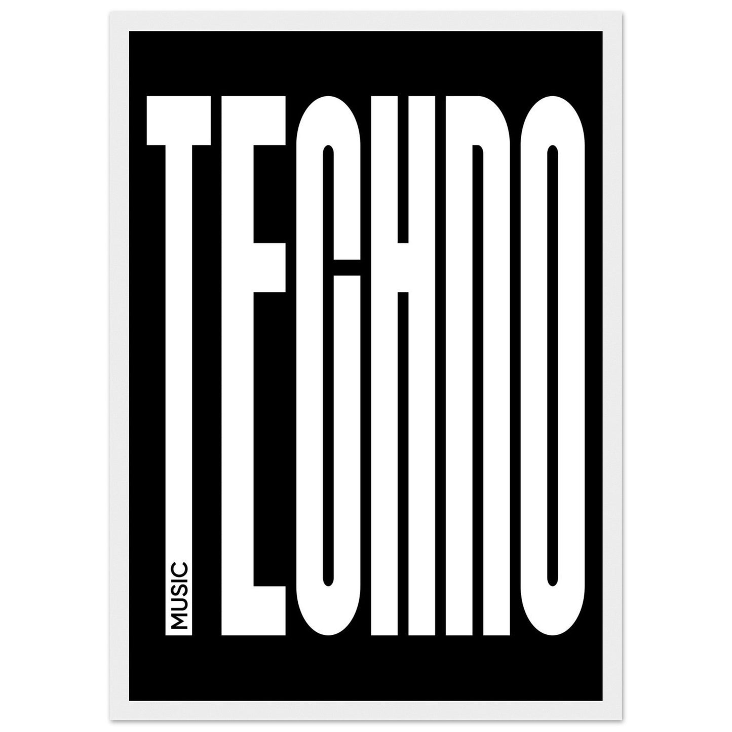 Music TECHNO - Premium Matte Paper Wooden Framed Poster