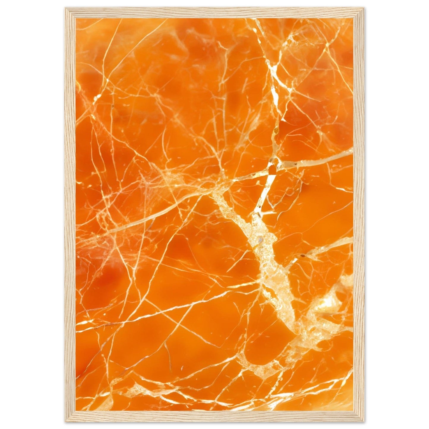 Marble 'Orange' - Premium Matte Paper Wooden Framed Poster
