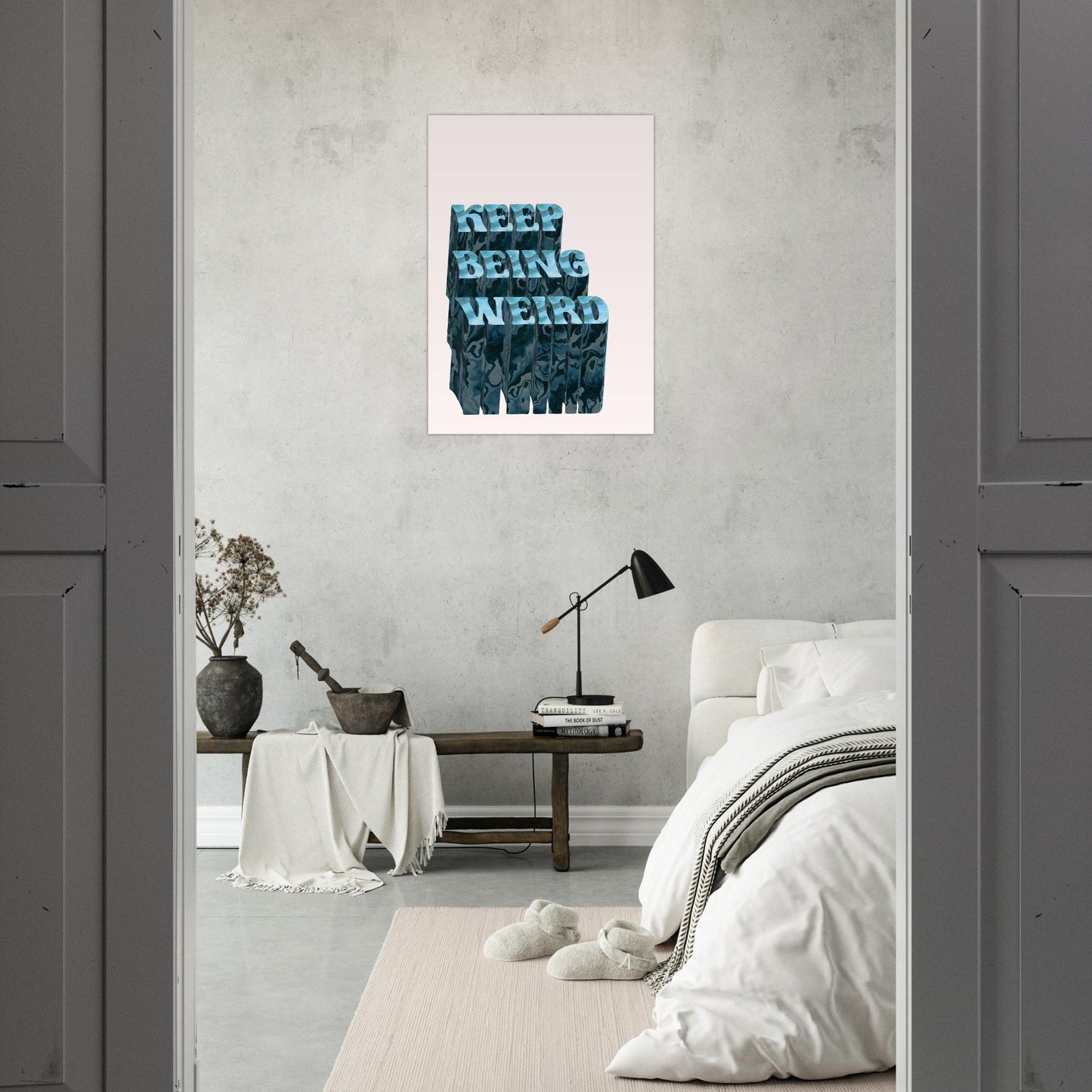 Sign 'Keep Being Weird' - Premium Matte Paper Poster