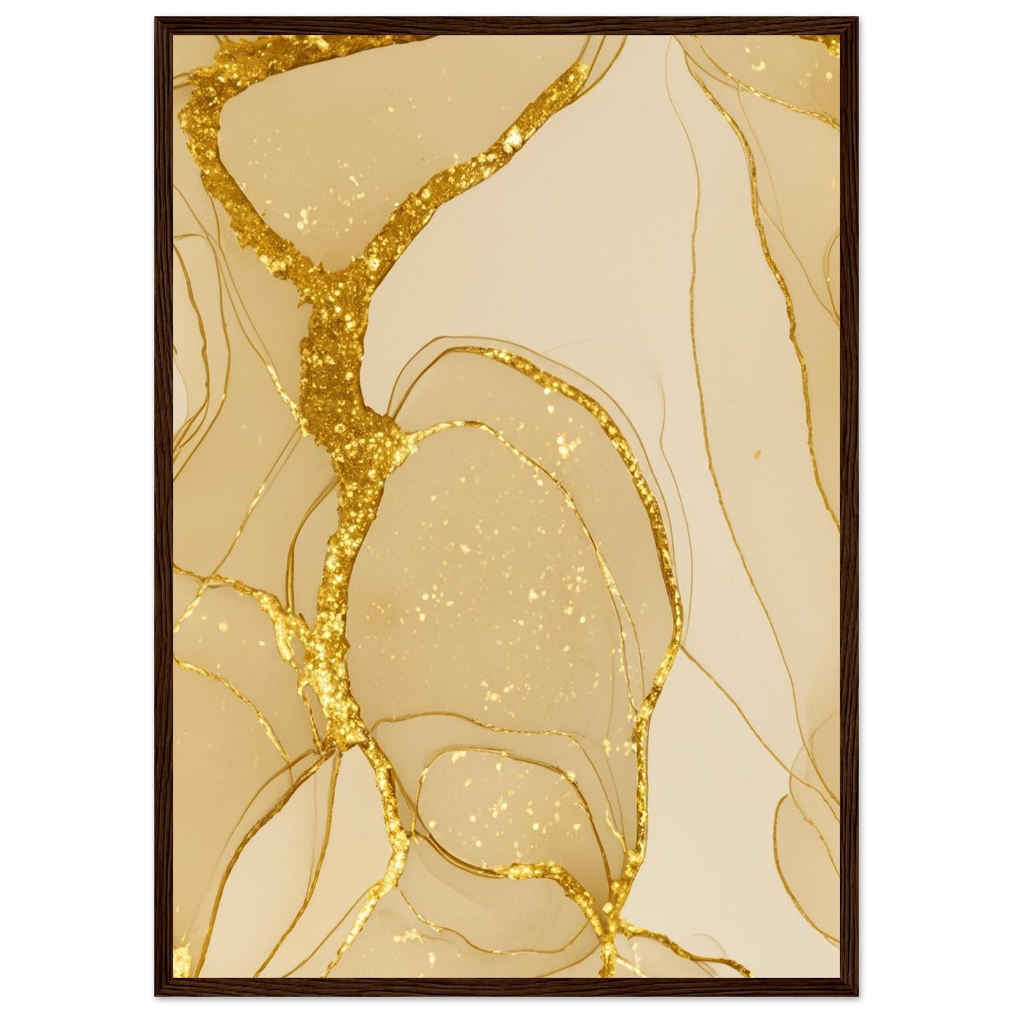 Marble 'Gold' - Premium Matte Paper Wooden Framed Poster