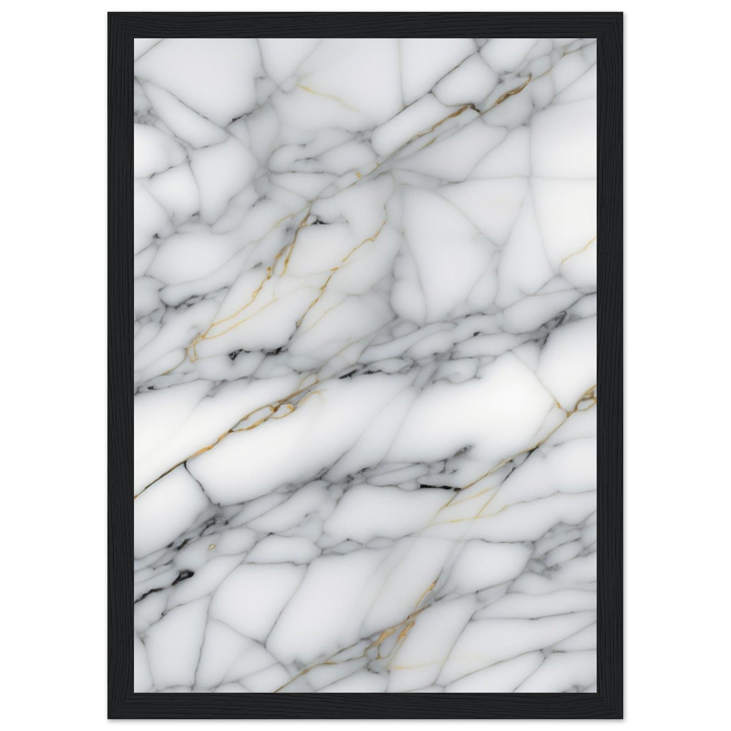 Marble 'Grey' - Premium Matte Paper Wooden Framed Poster