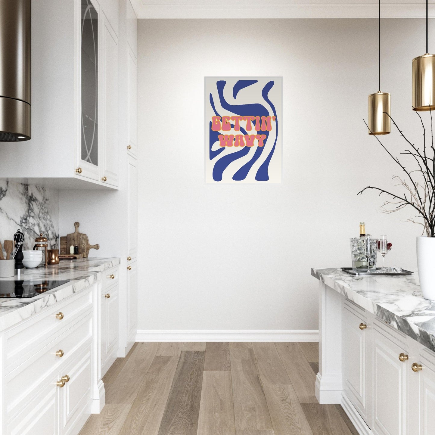 Groovy 'Gettin' Wavy' - Premium Matte Paper Wooden Framed Poster