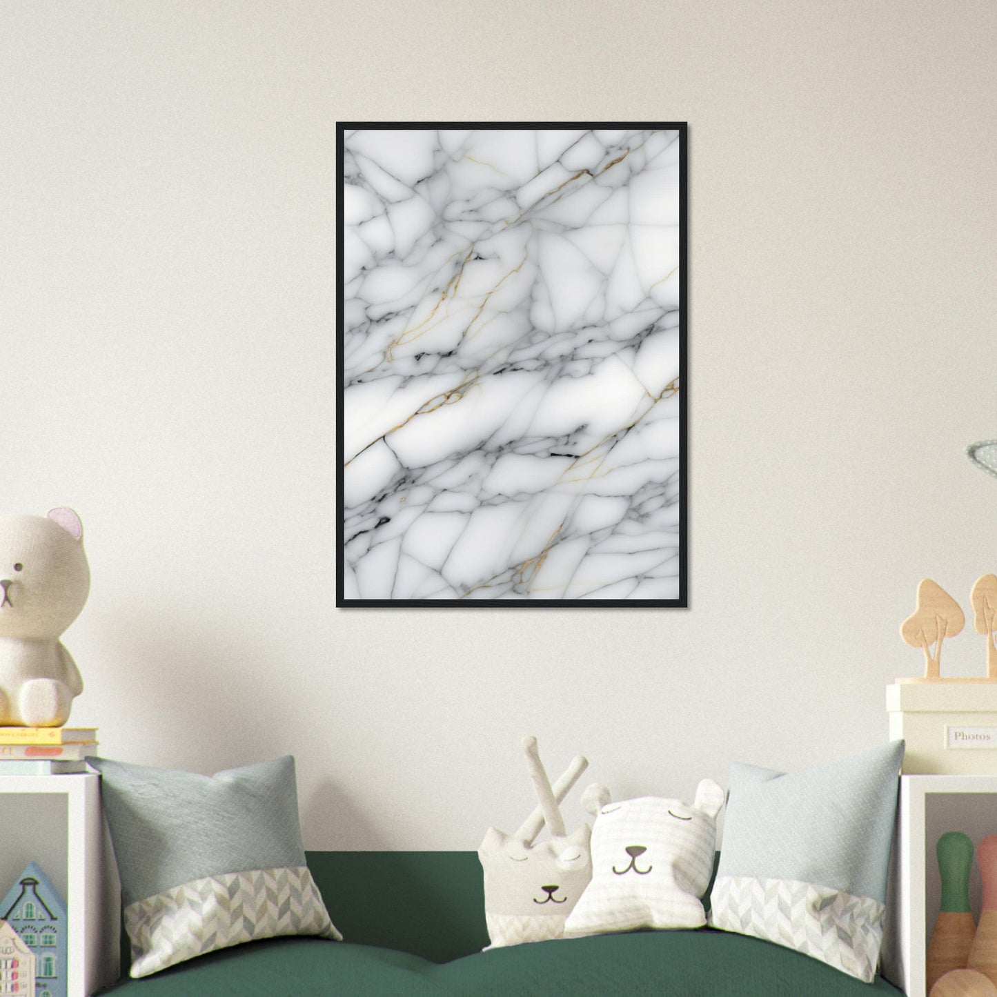 Marble 'Grey' - Premium Matte Paper Wooden Framed Poster