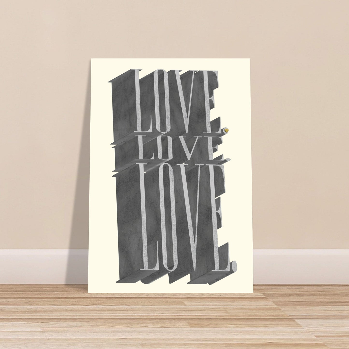 Sign 'Love, Love, Love' - Premium Matte Paper Poster