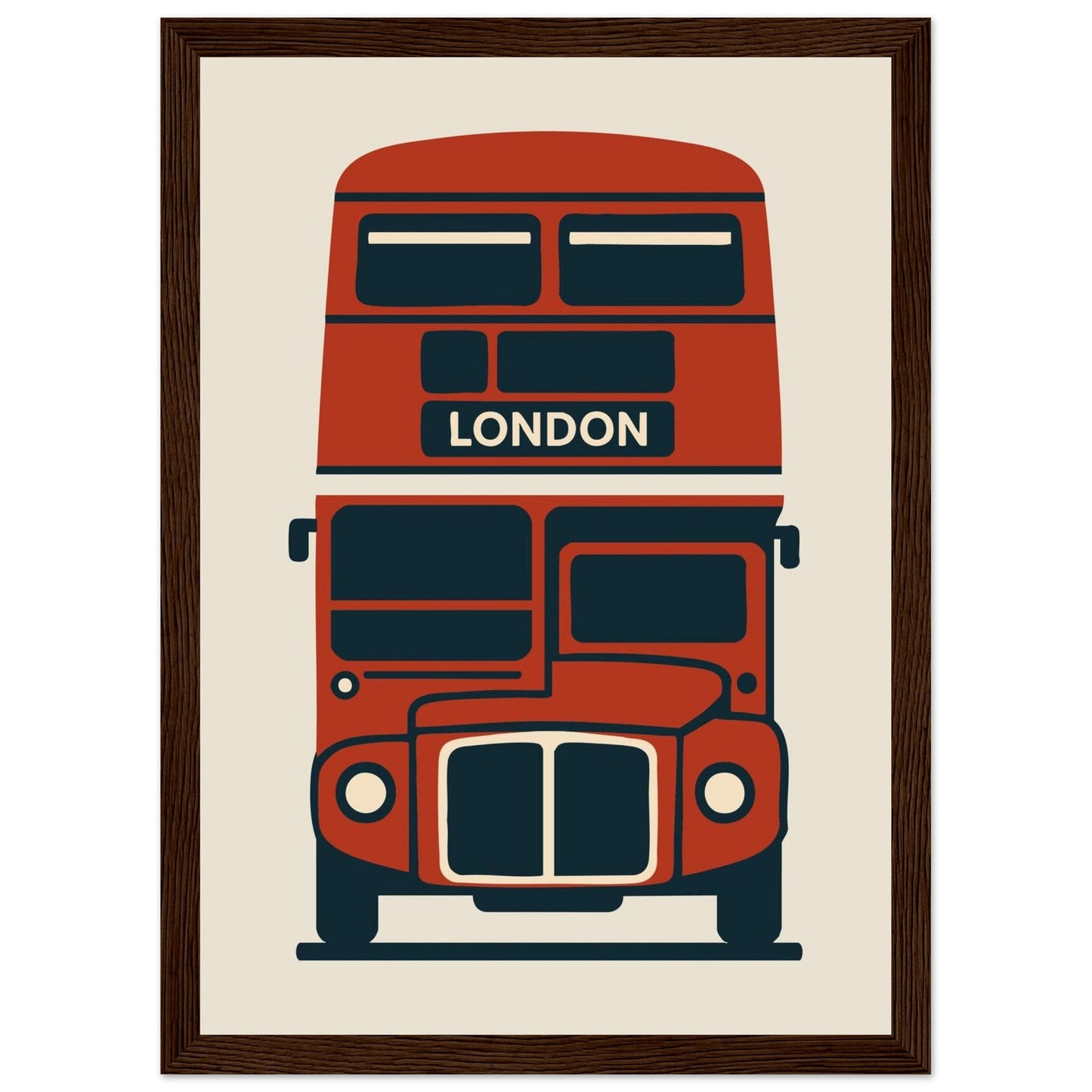 Cities/ Places 'Bus' - Premium Matte Paper Wooden Framed Poster