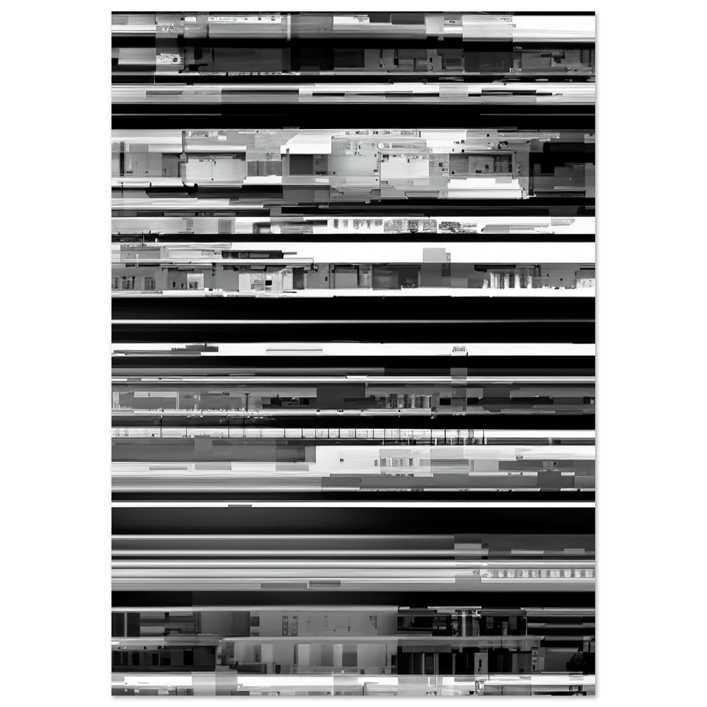 Glitch 'Black & White' - Premium Matte Paper Poster
