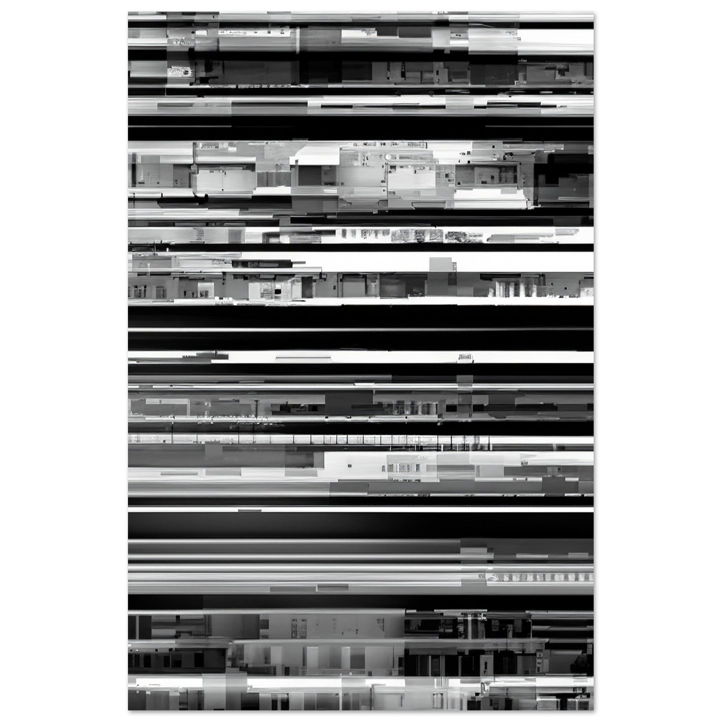 Glitch 'Black & White' - Premium Matte Paper Poster