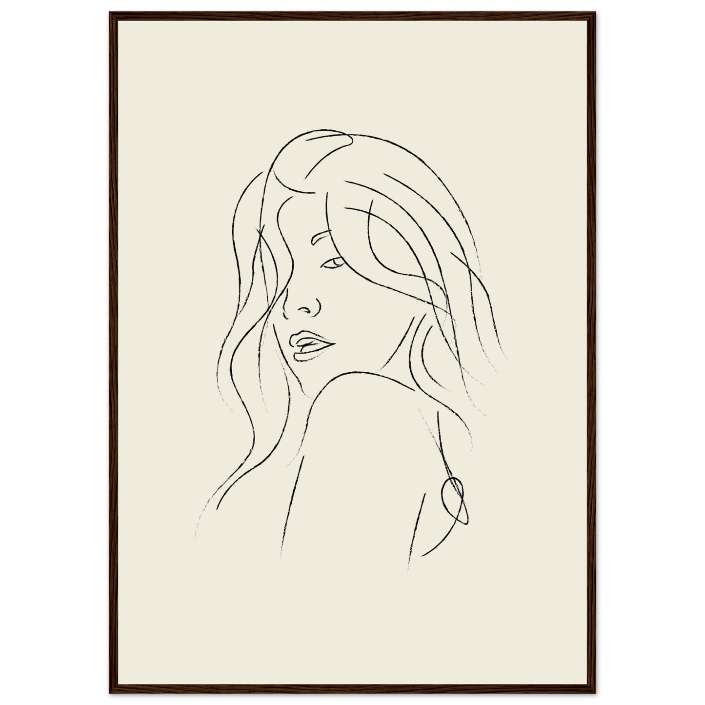 Line Art 'The Pose' - Premium Matte Paper Wooden Framed Poster