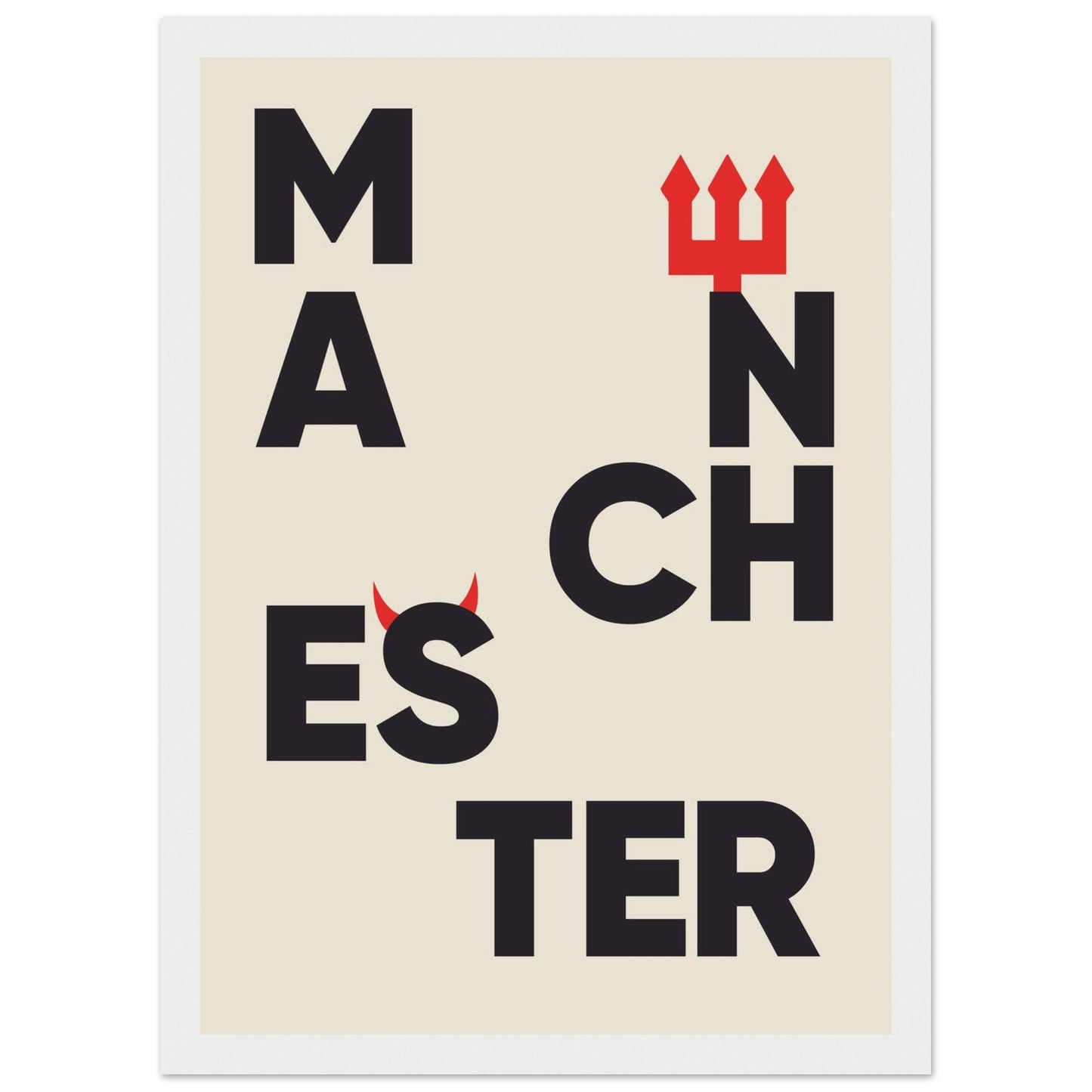 Cities/ Places 'Manchester' - Premium Matte Paper Wooden Framed Poster