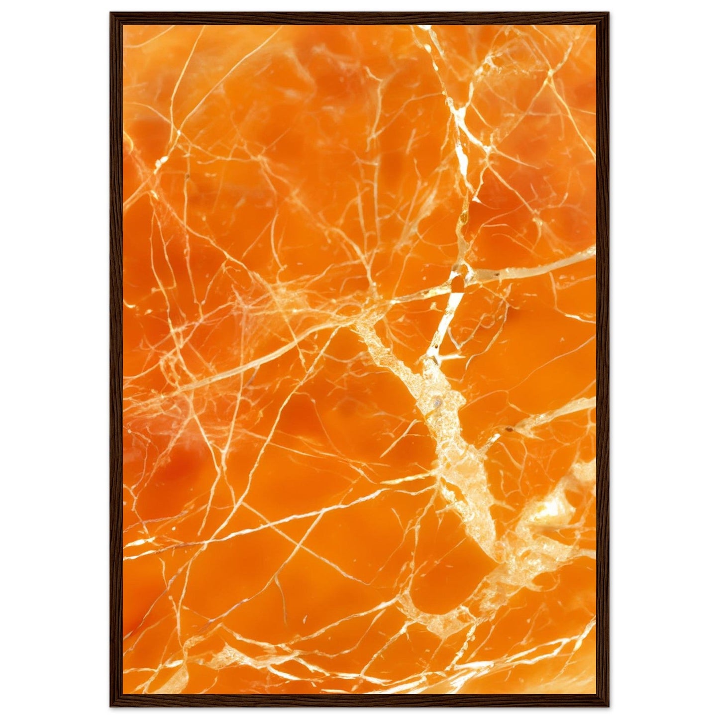 Marble 'Orange' - Premium Matte Paper Wooden Framed Poster