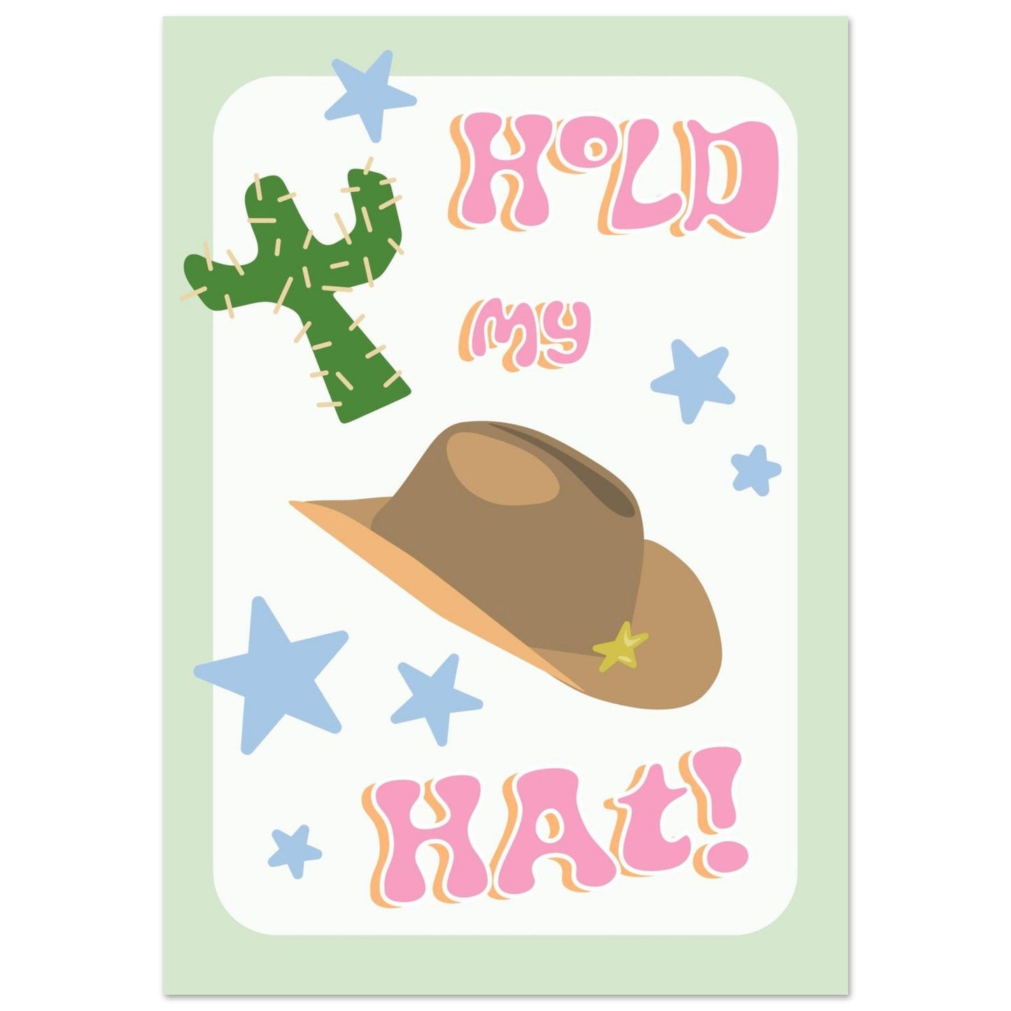 Groovy 'Hold My Hat' - Premium Matte Paper Poster