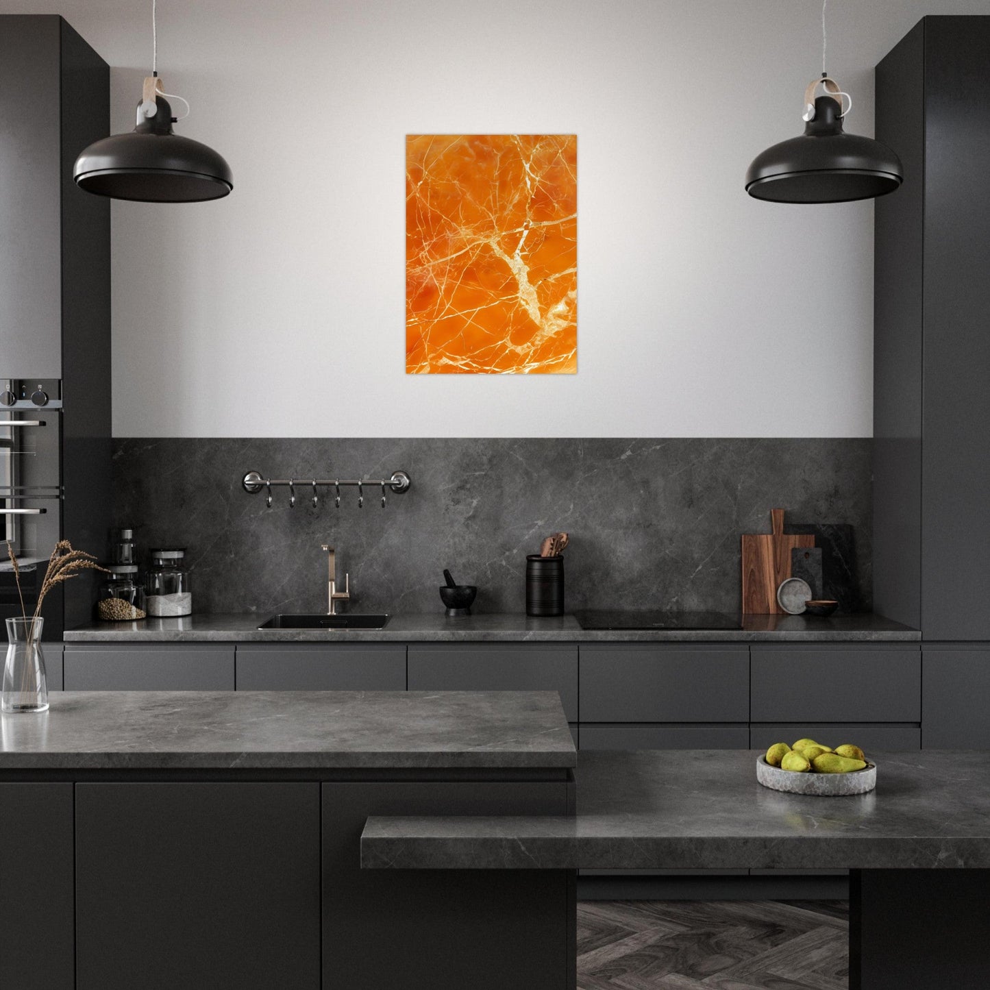 Marble 'Orange' - Premium Matte Paper Poster