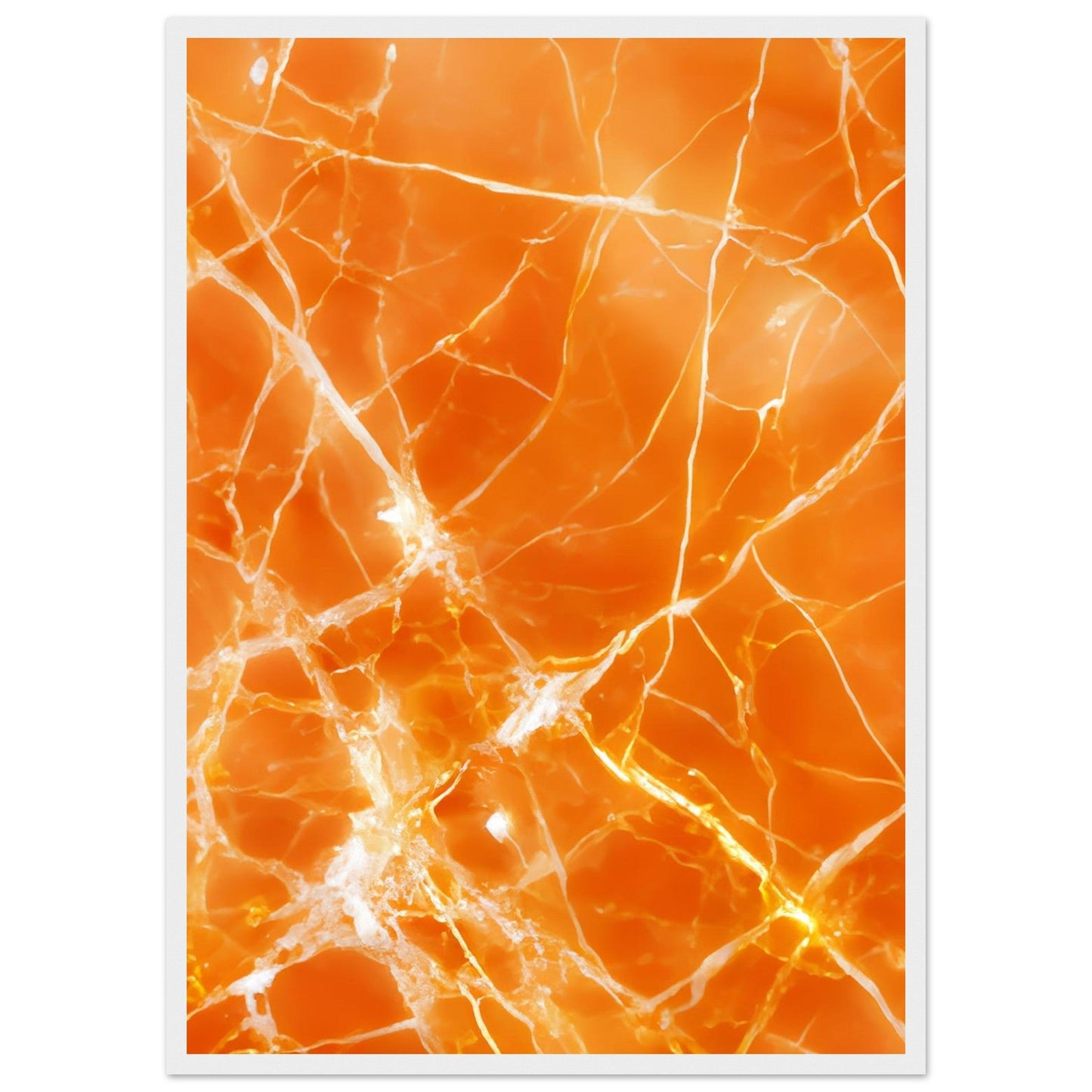 Marble 'Orange' II - Premium Matte Paper Wooden Framed Poster