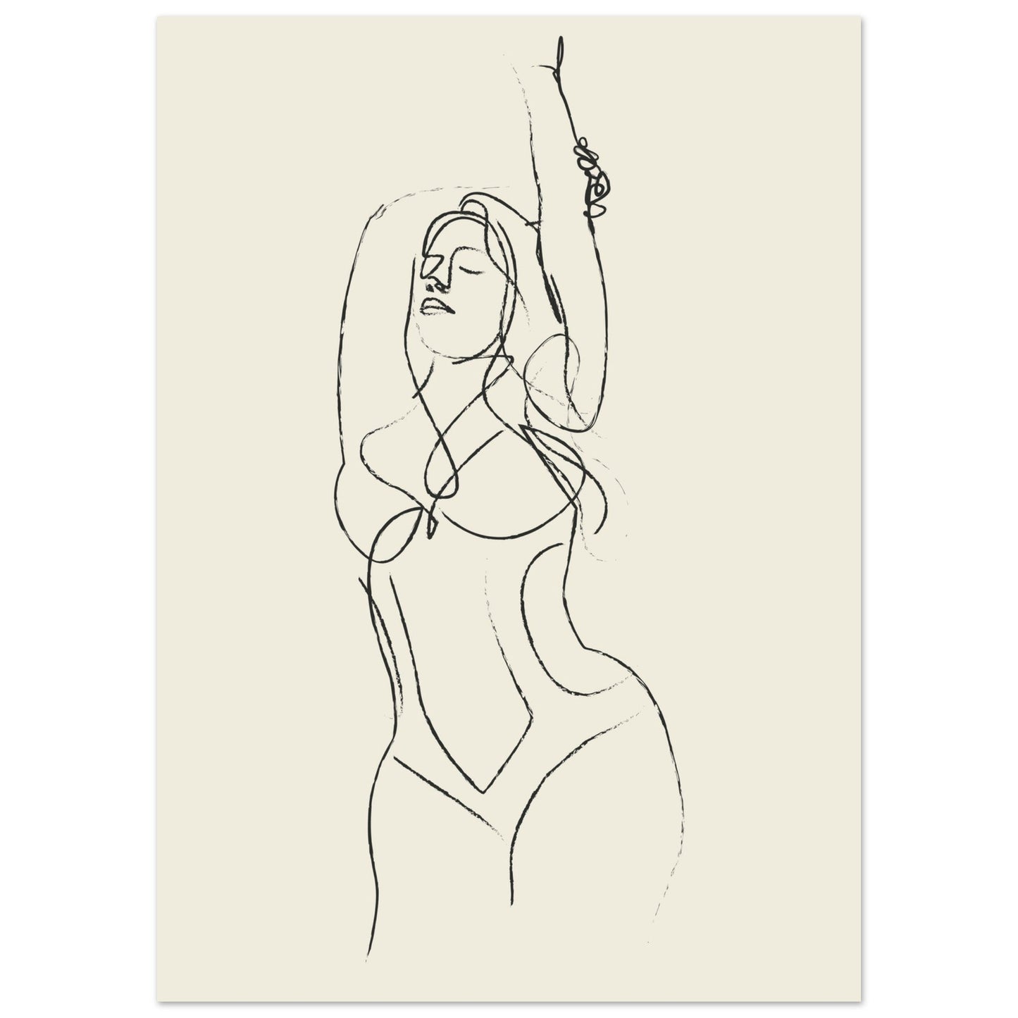 Line Art 'Beach Ready' - Premium Matte Paper Poster