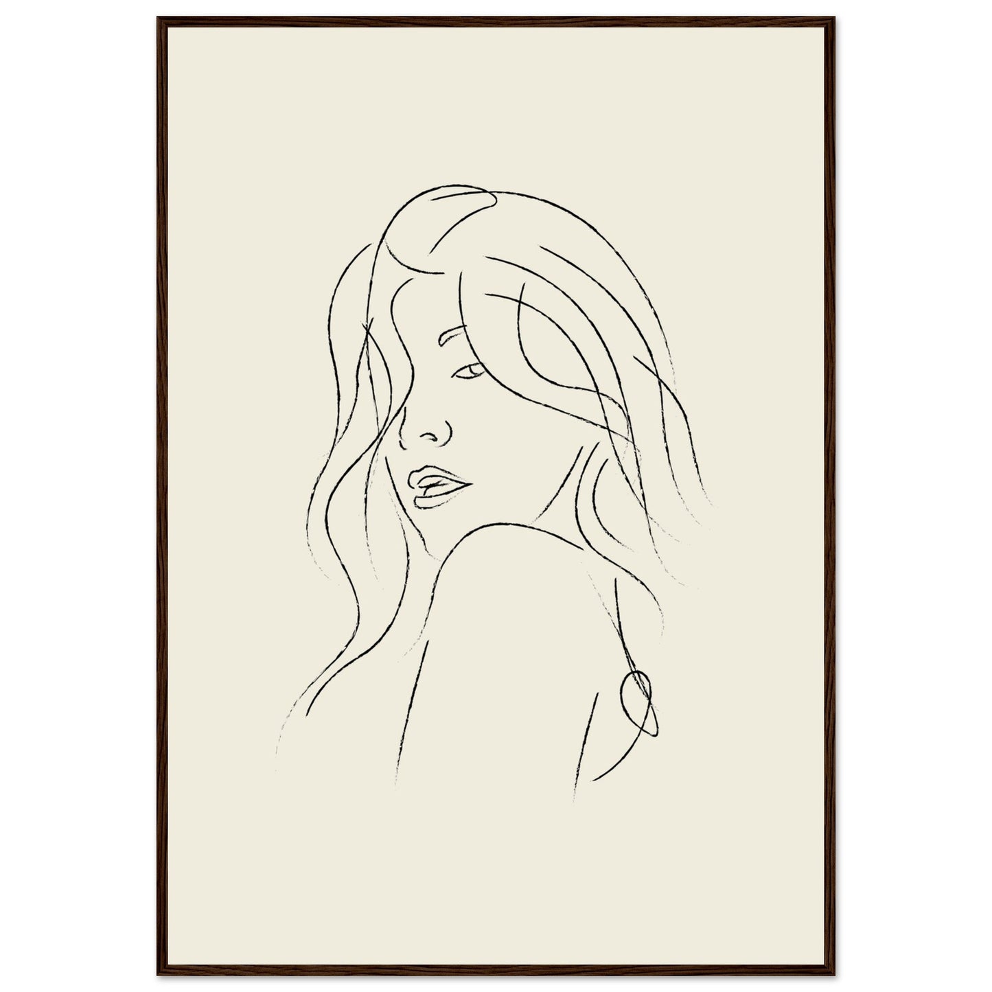 Line Art 'The Pose' - Premium Matte Paper Wooden Framed Poster