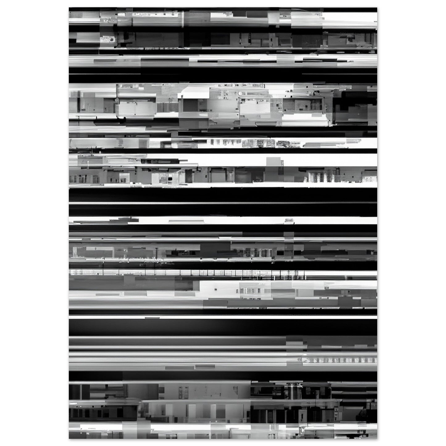 Glitch 'Black & White' - Premium Matte Paper Poster