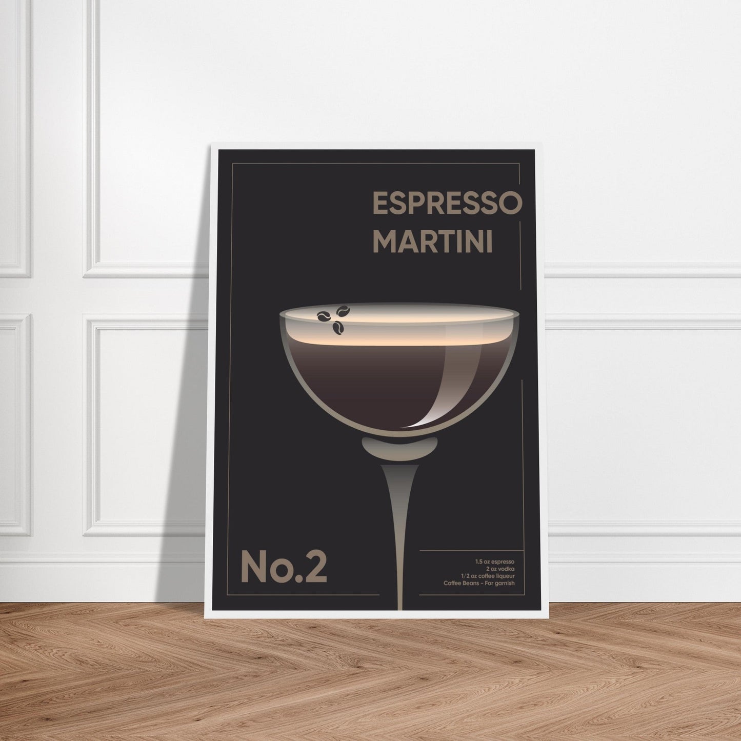 Cocktail 'Espresso Martini' - Premium Matte Paper Wooden Framed Poster