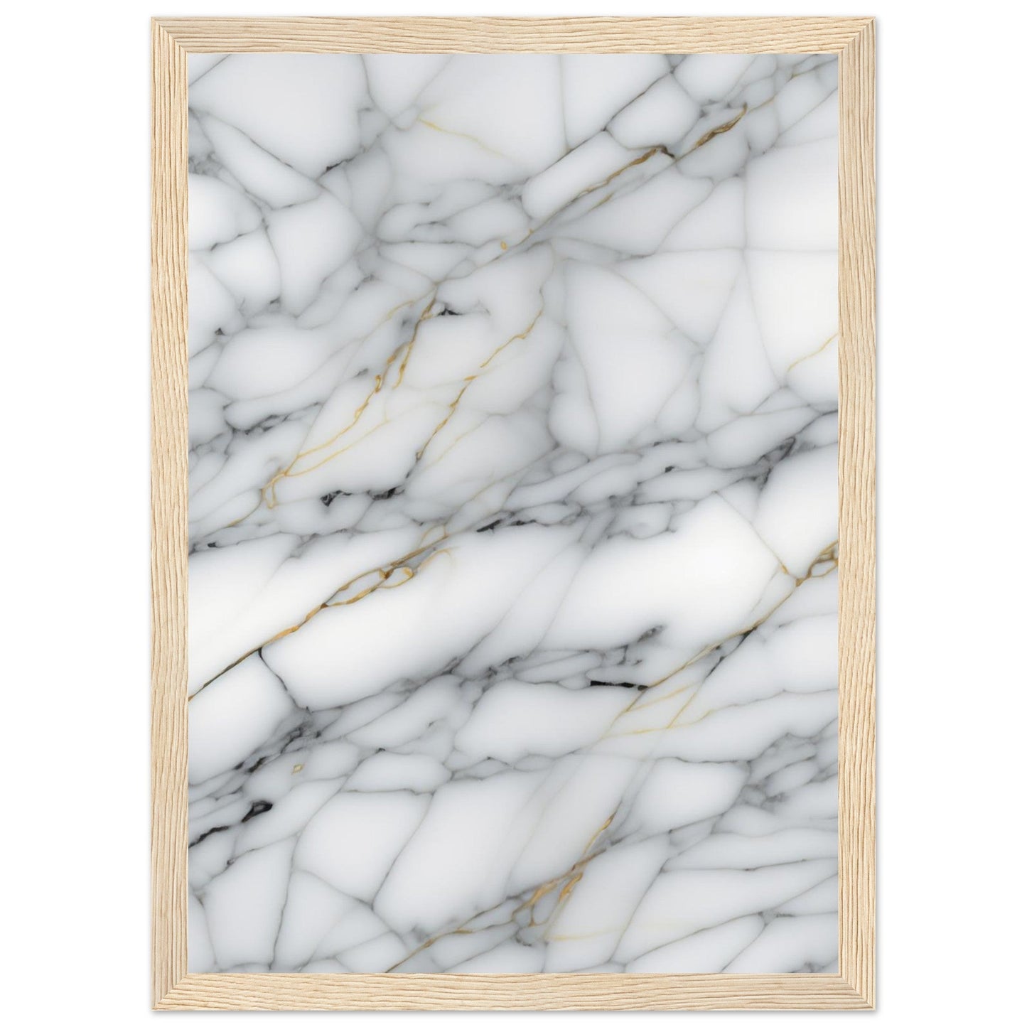 Marble 'Grey' - Premium Matte Paper Wooden Framed Poster