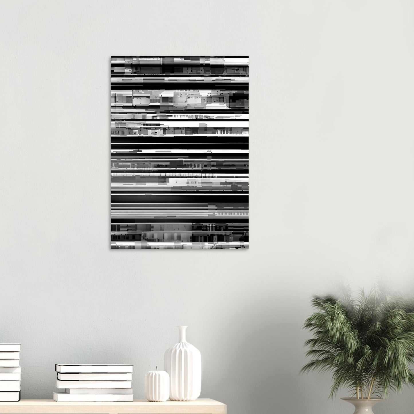 Glitch 'Black & White' - Premium Matte Paper Poster