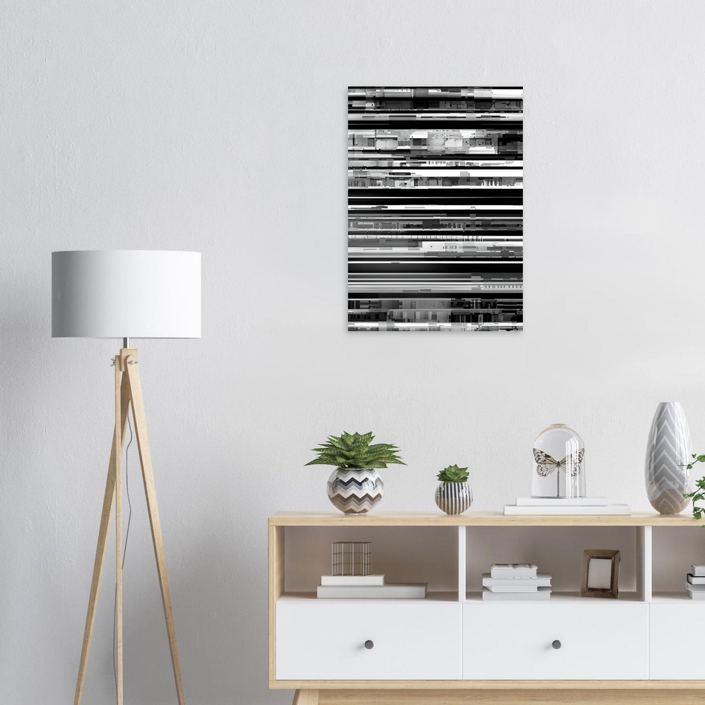 Glitch 'Black & White' - Premium Matte Paper Poster