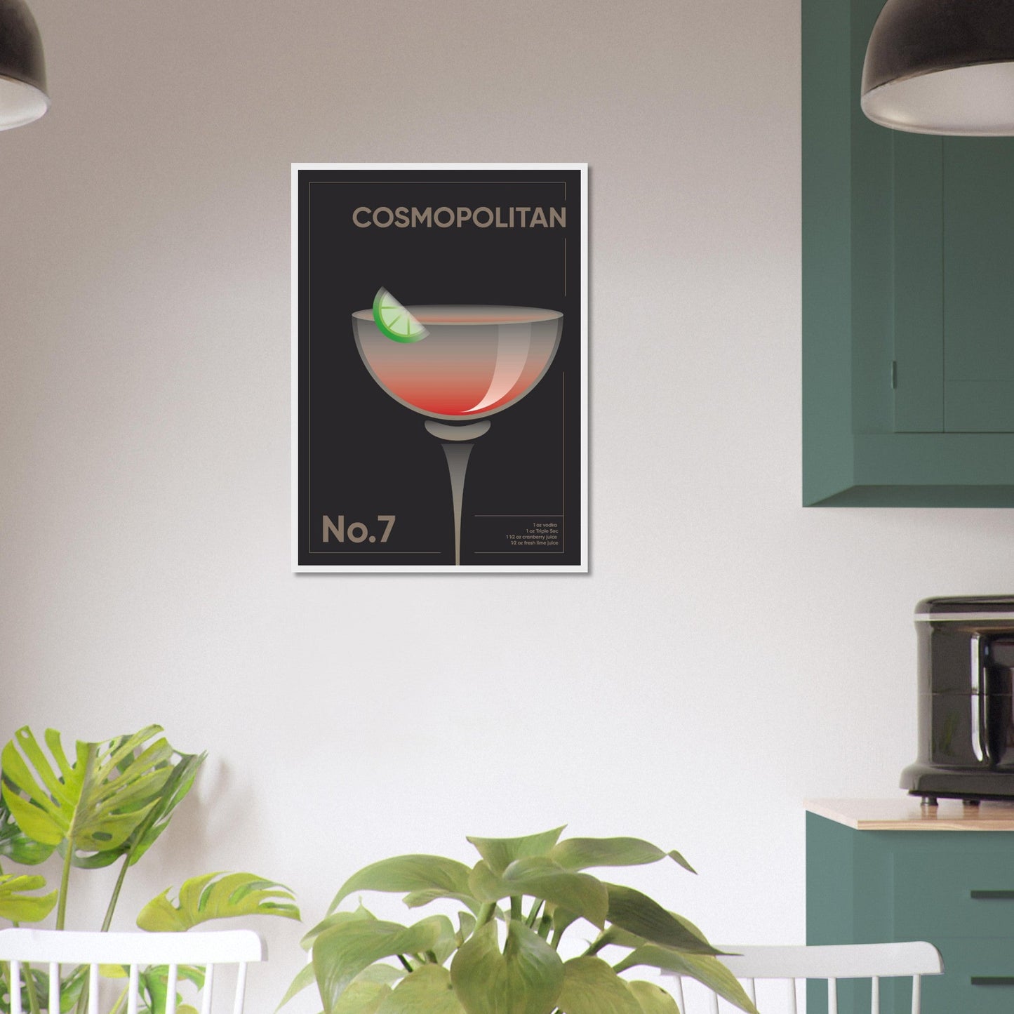 Cocktail 'Cosmopolitan' - Premium Matte Paper Wooden Framed Poster