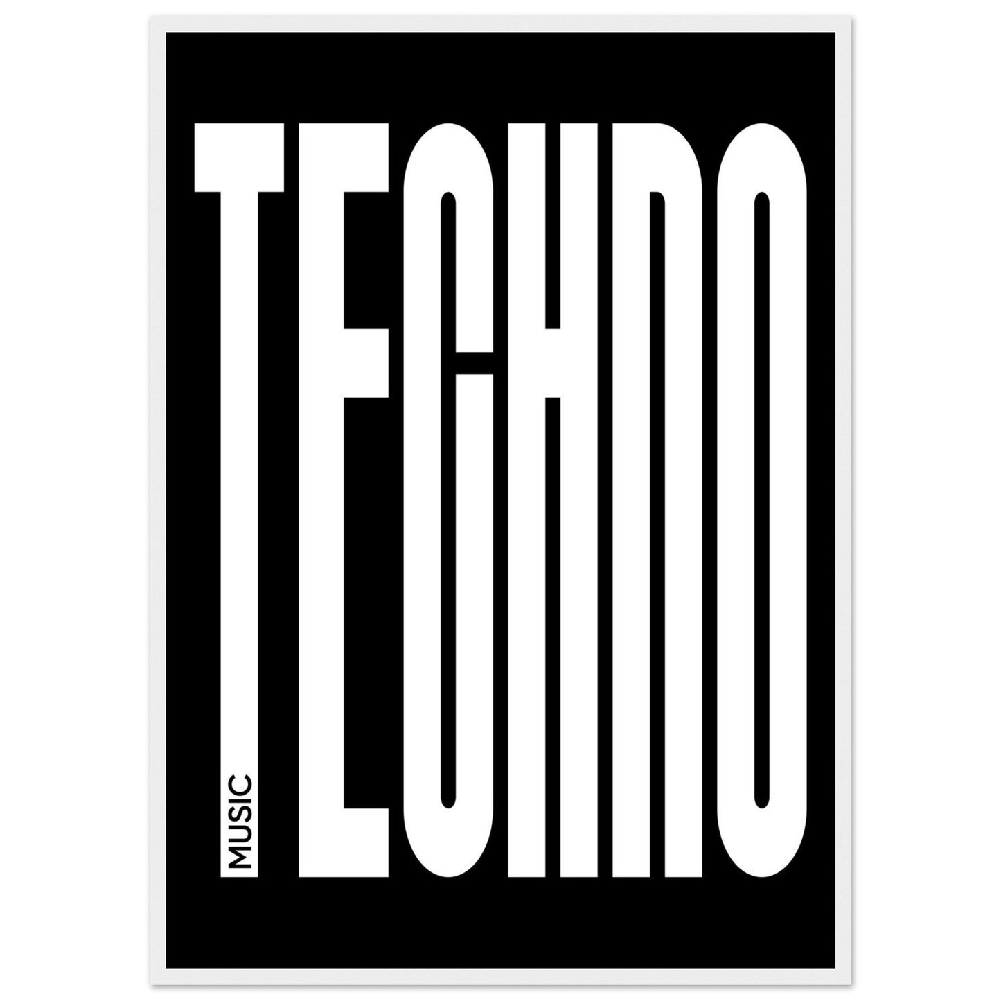Music TECHNO - Premium Matte Paper Wooden Framed Poster