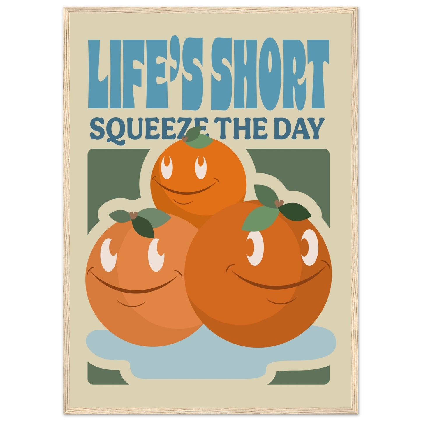 Fruity 'Squeeze The Day' - Premium Matte Paper Wooden Framed Poster