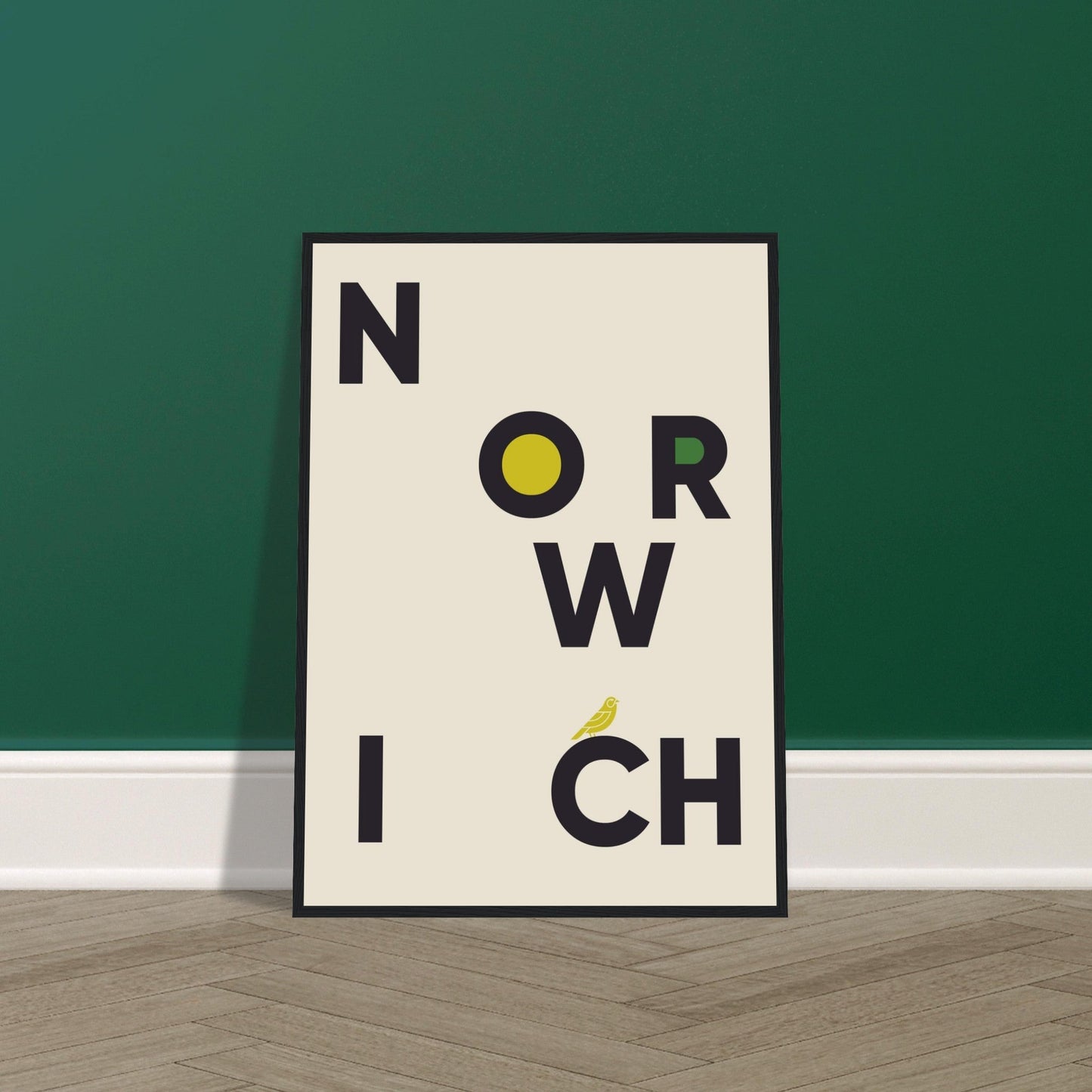 Cities/ Places 'Norwich' - Premium Matte Paper Wooden Framed Poster