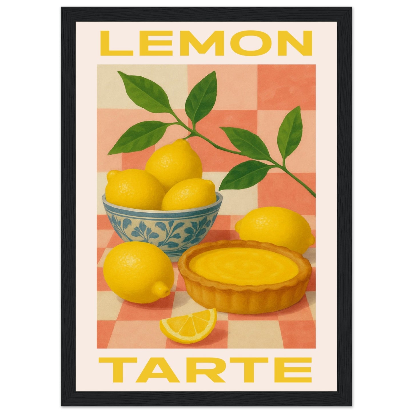 Fruity 'Lemon Tarte' - Premium Matte Paper Wooden Framed Poster