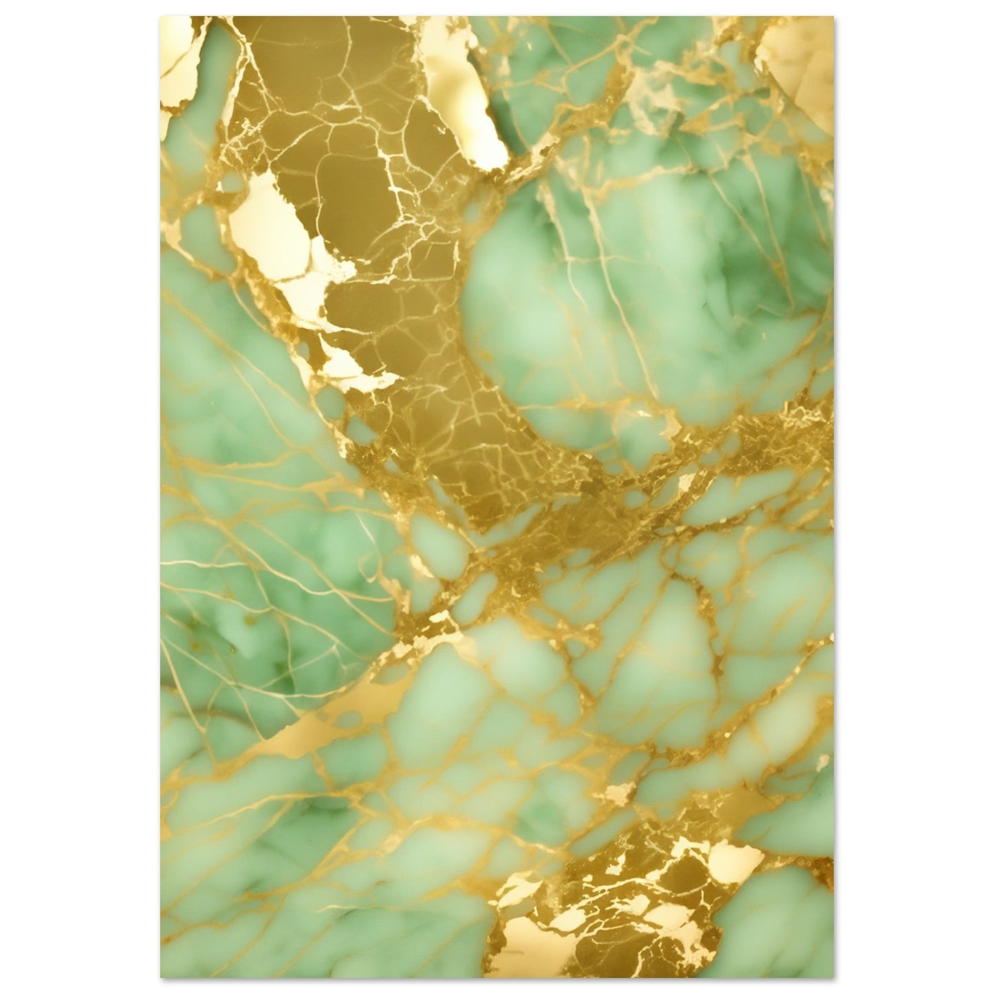 Marble 'Green & Gold' II - Premium Matte Paper Poster