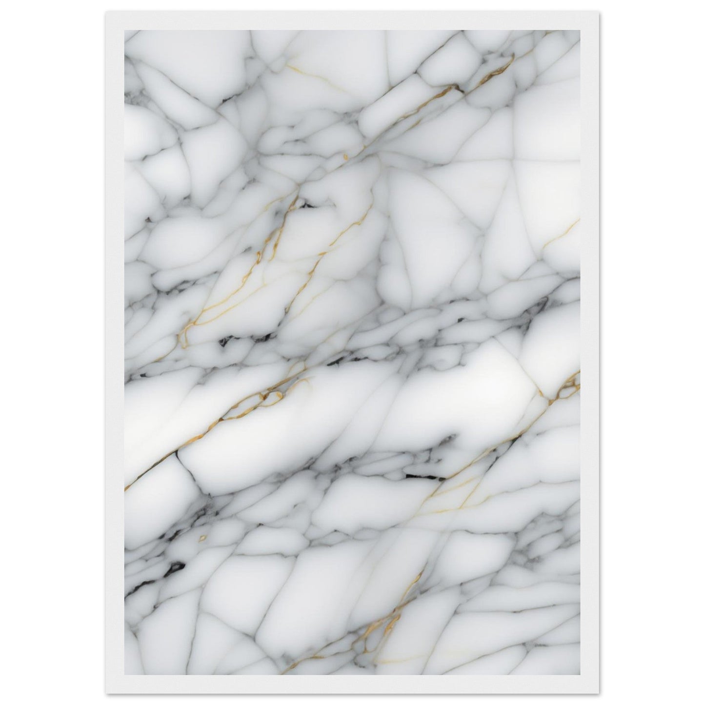 Marble 'Grey' - Premium Matte Paper Wooden Framed Poster