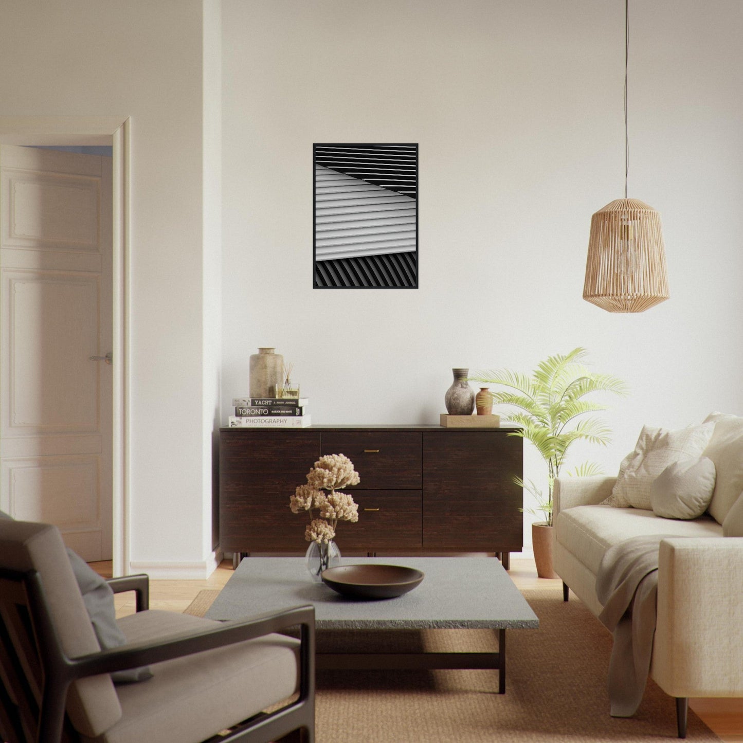 Smart 'Black & White' - Premium Matte Paper Wooden Framed Poster