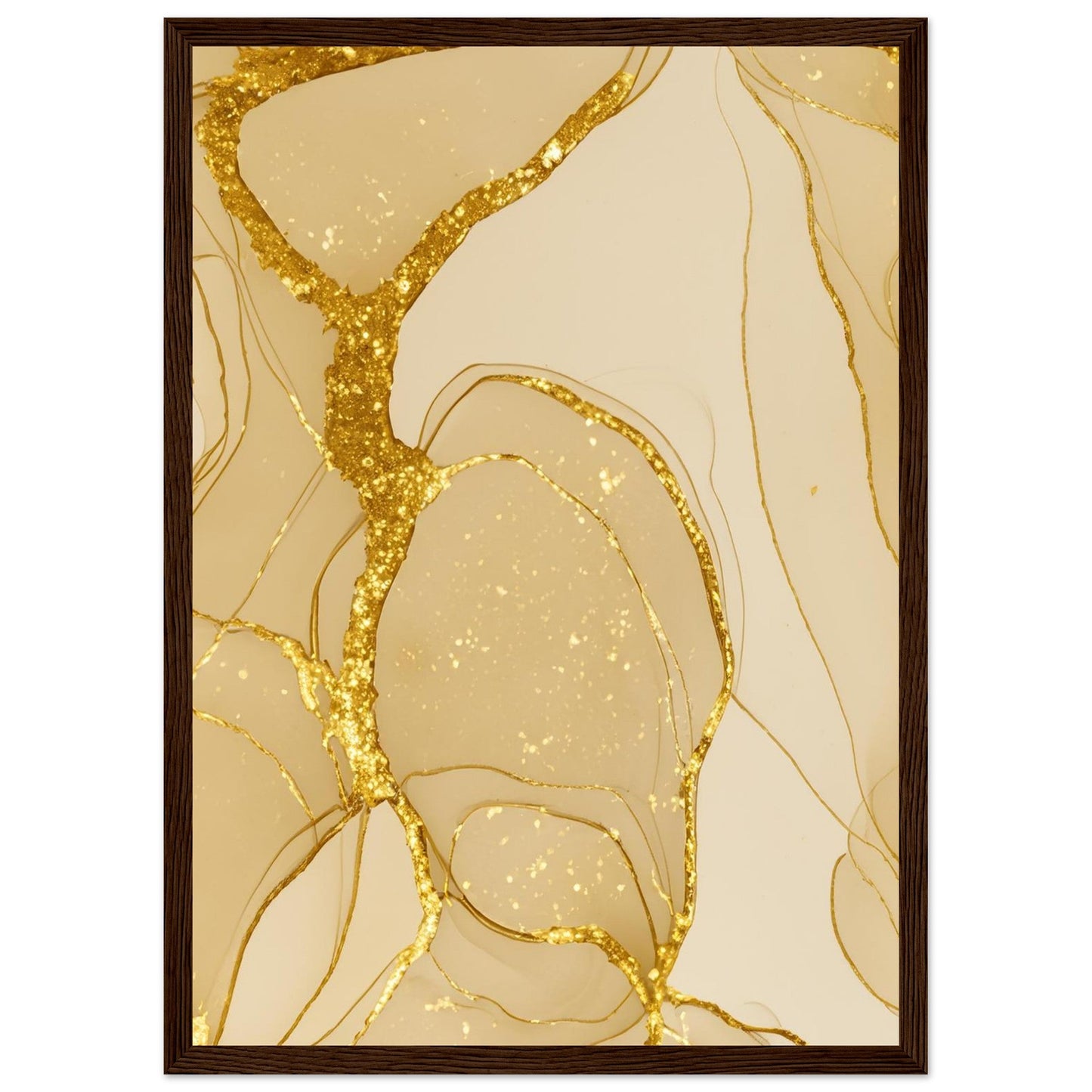 Marble 'Gold' - Premium Matte Paper Wooden Framed Poster