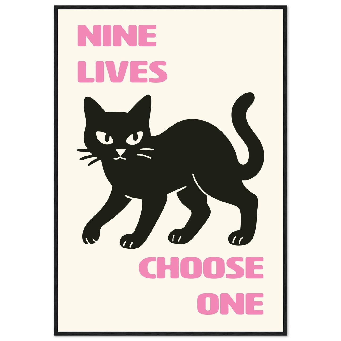 Animals 'Nine Lives' - Premium Matte Paper Wooden Framed Poster