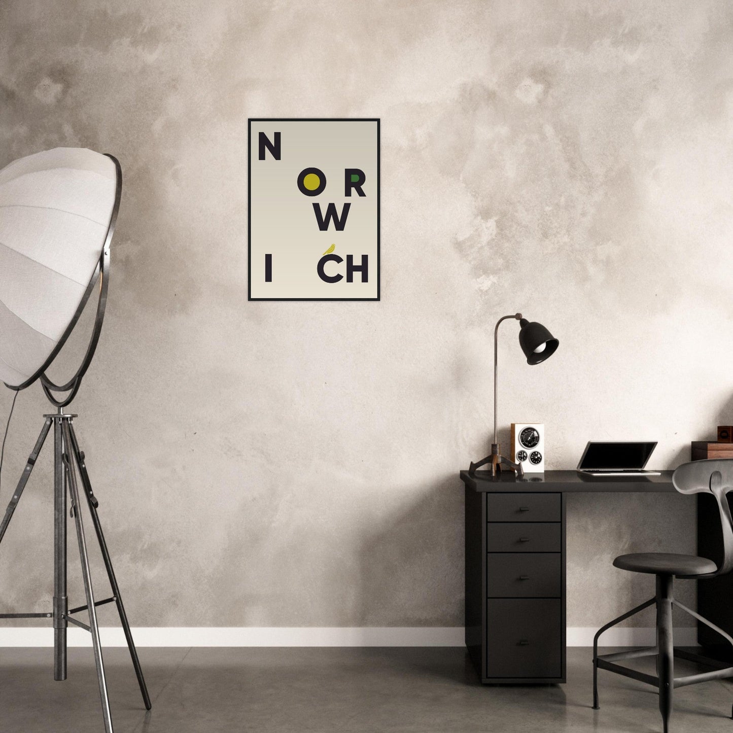 Cities/ Places 'Norwich' - Premium Matte Paper Wooden Framed Poster