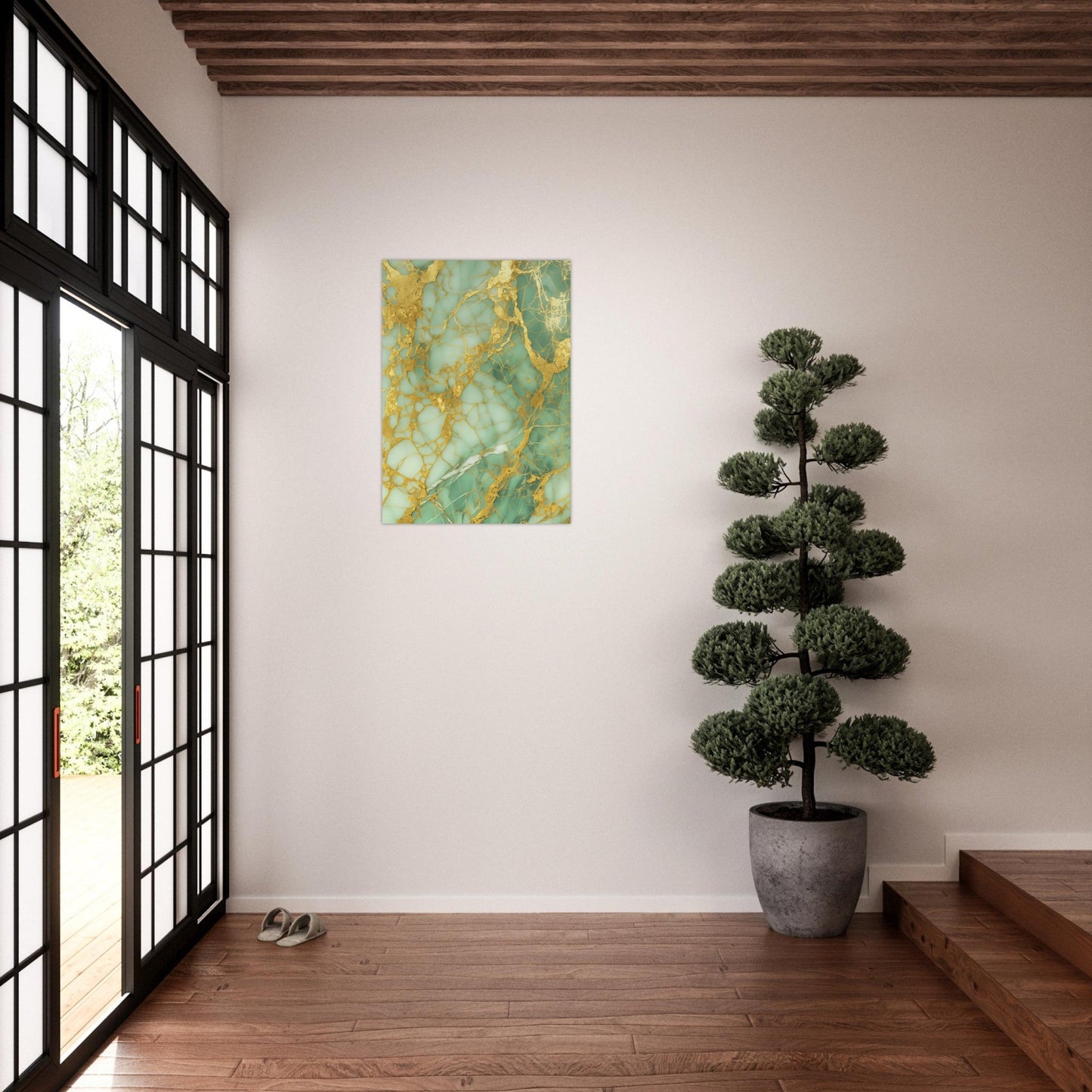 Marble 'Green & Gold' - Premium Matte Paper Poster